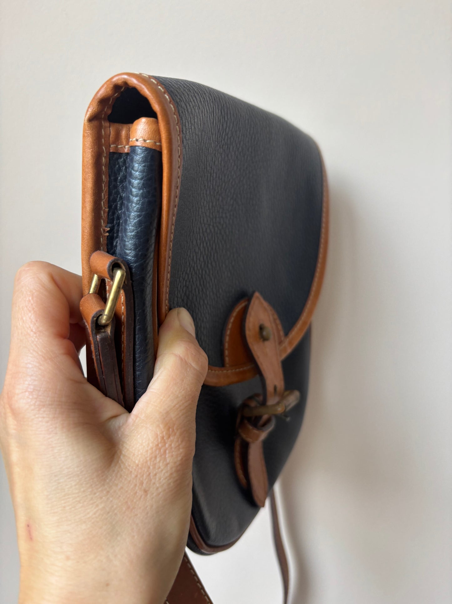 Vintage Jaeger scotch grain leather shoulder bag