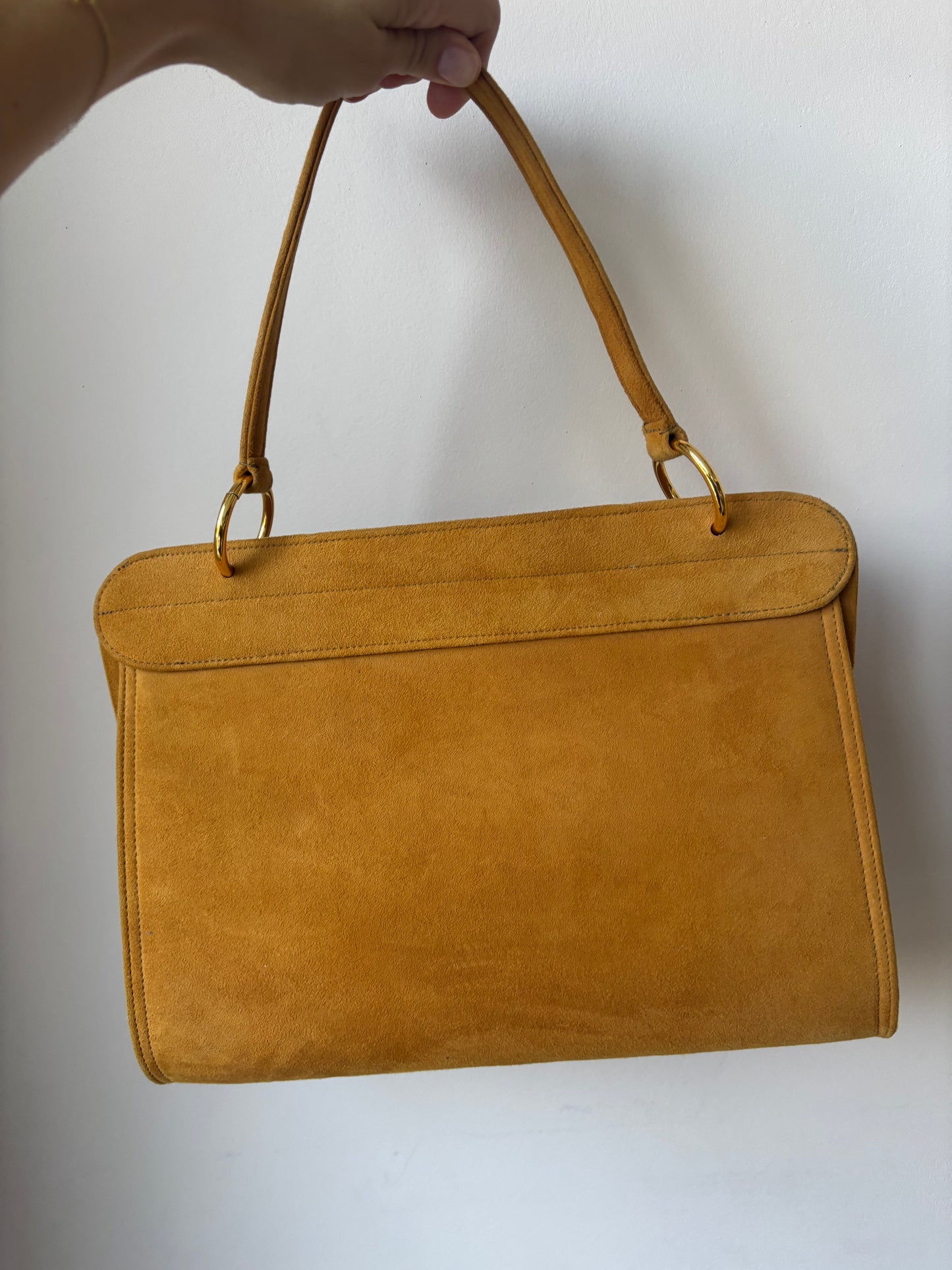 Vintage chestnut brown suede bag