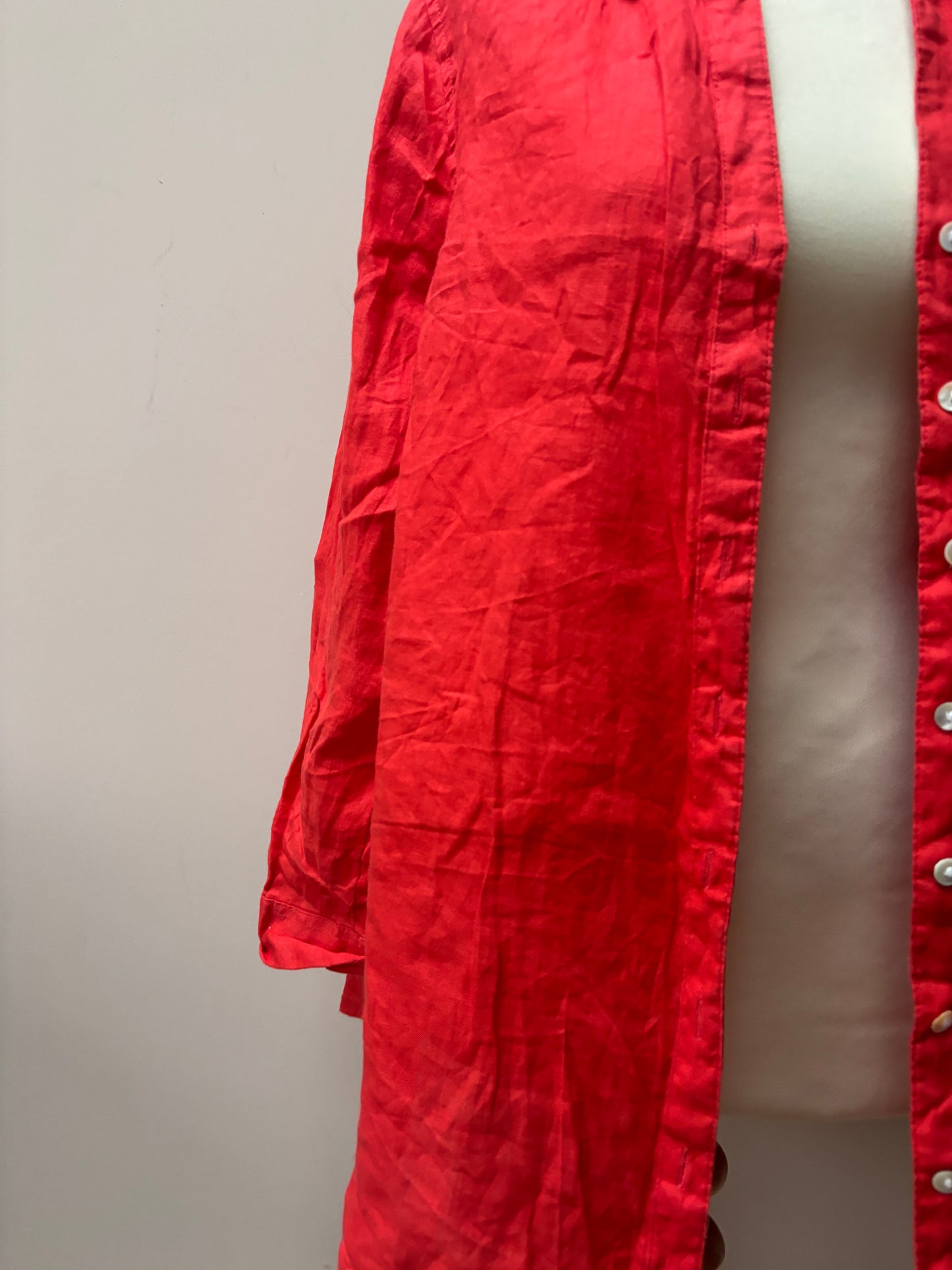 Linen orange red shirt size 12-16