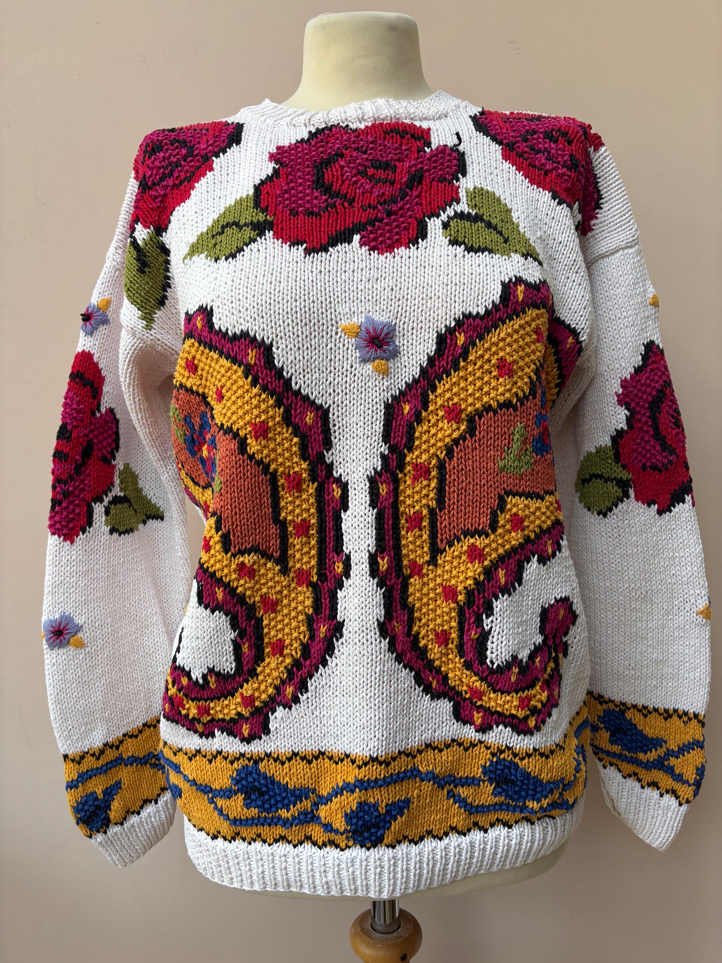 Vintage cotton ramie jumper size Small