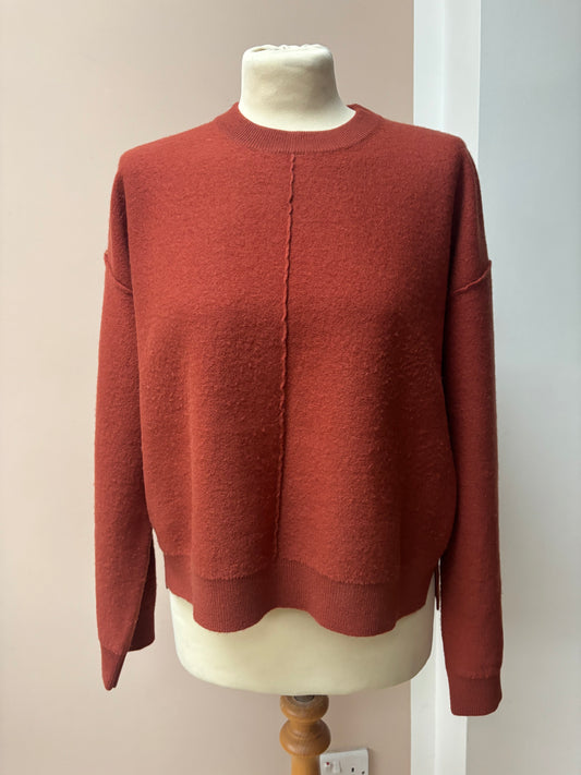 Rust 100% merino wool jumper size Medium