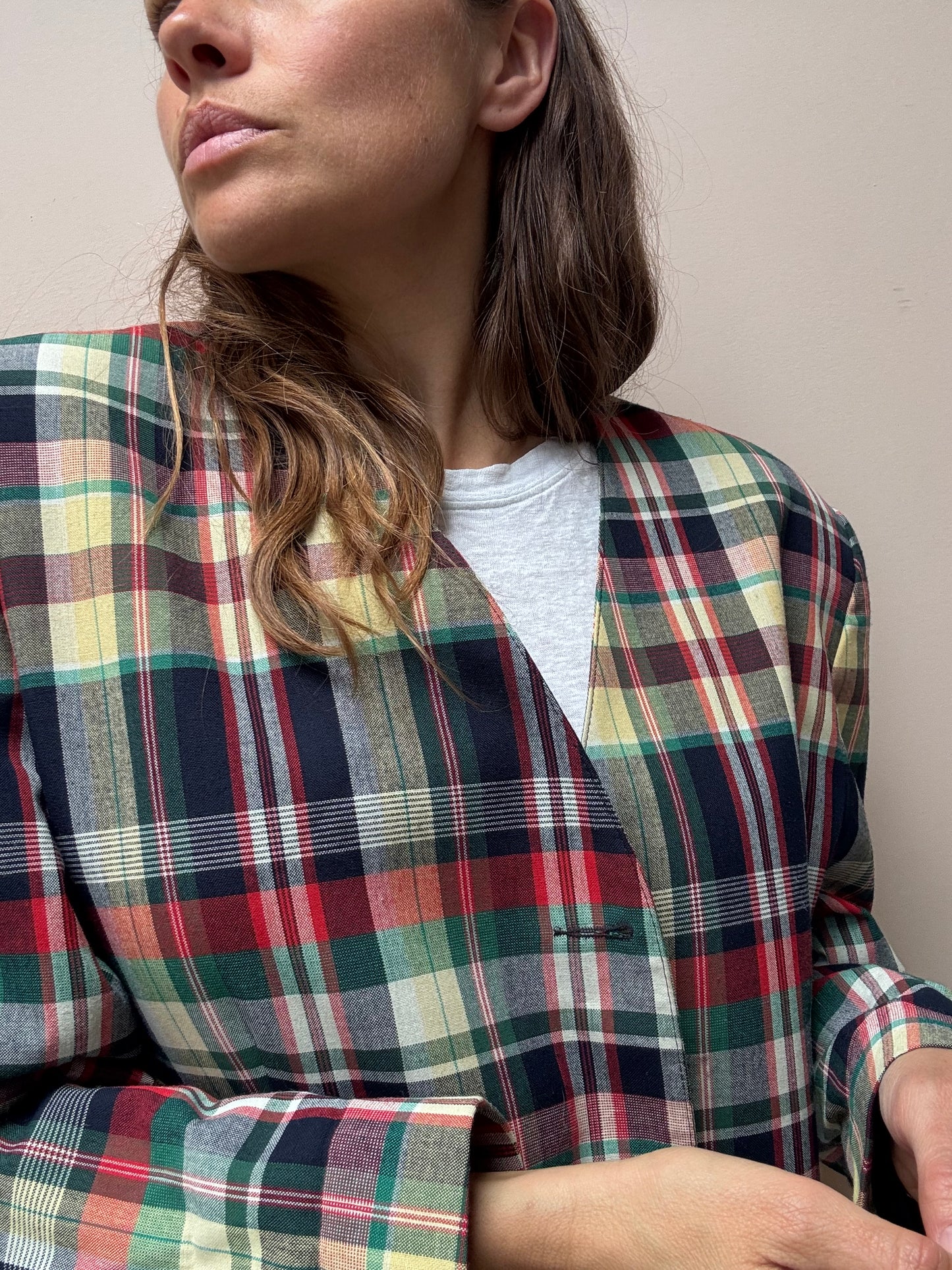 Vintage check oversized blazer size 12-16