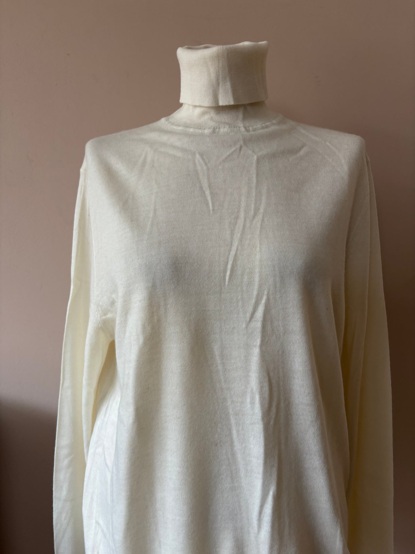 Cream merino mix polo neck jumper size 12/14