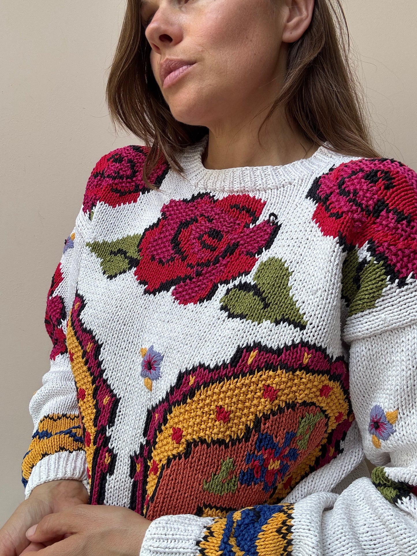 Vintage cotton ramie jumper size Small