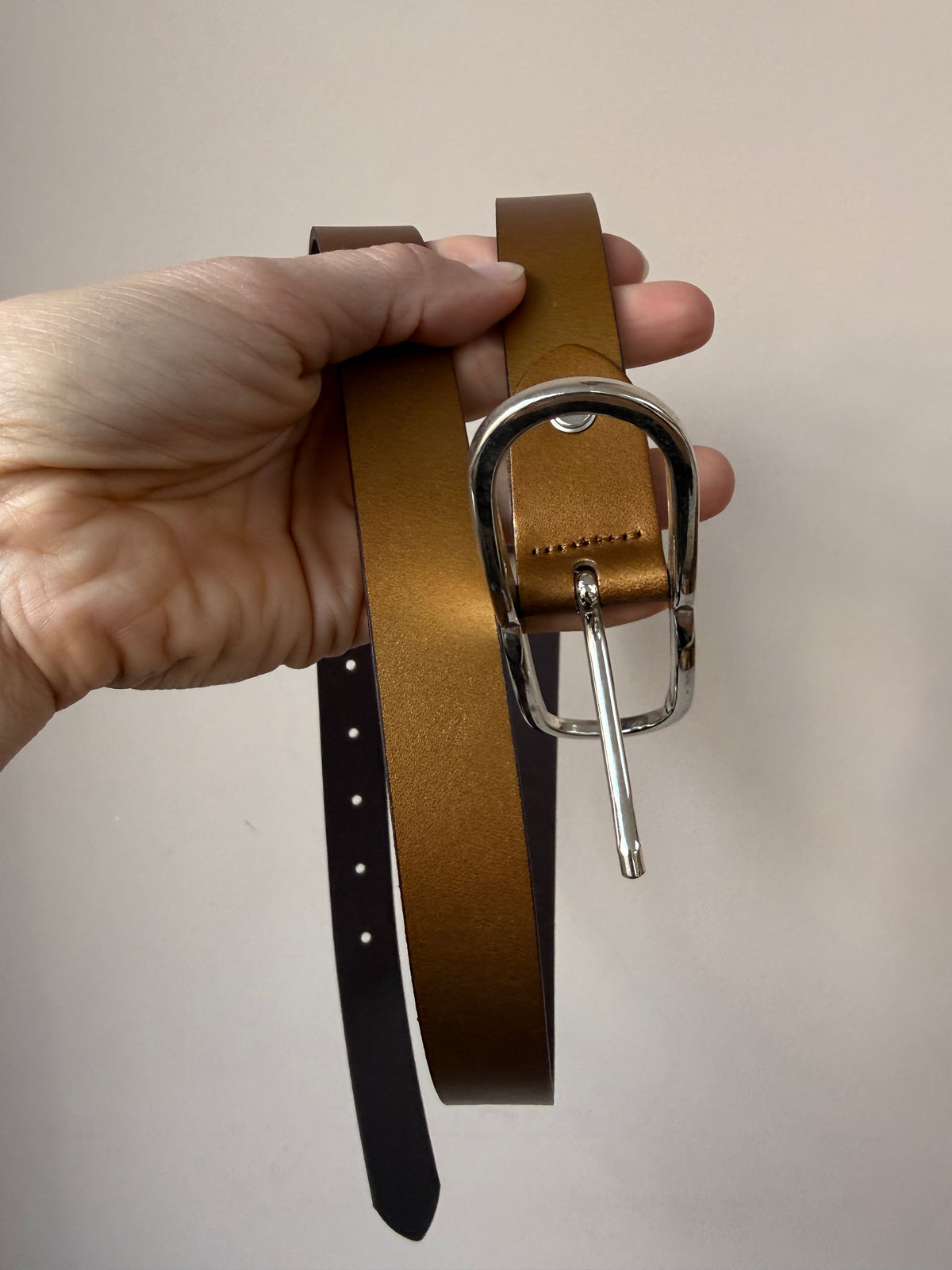 Bronze leather belt size M/L