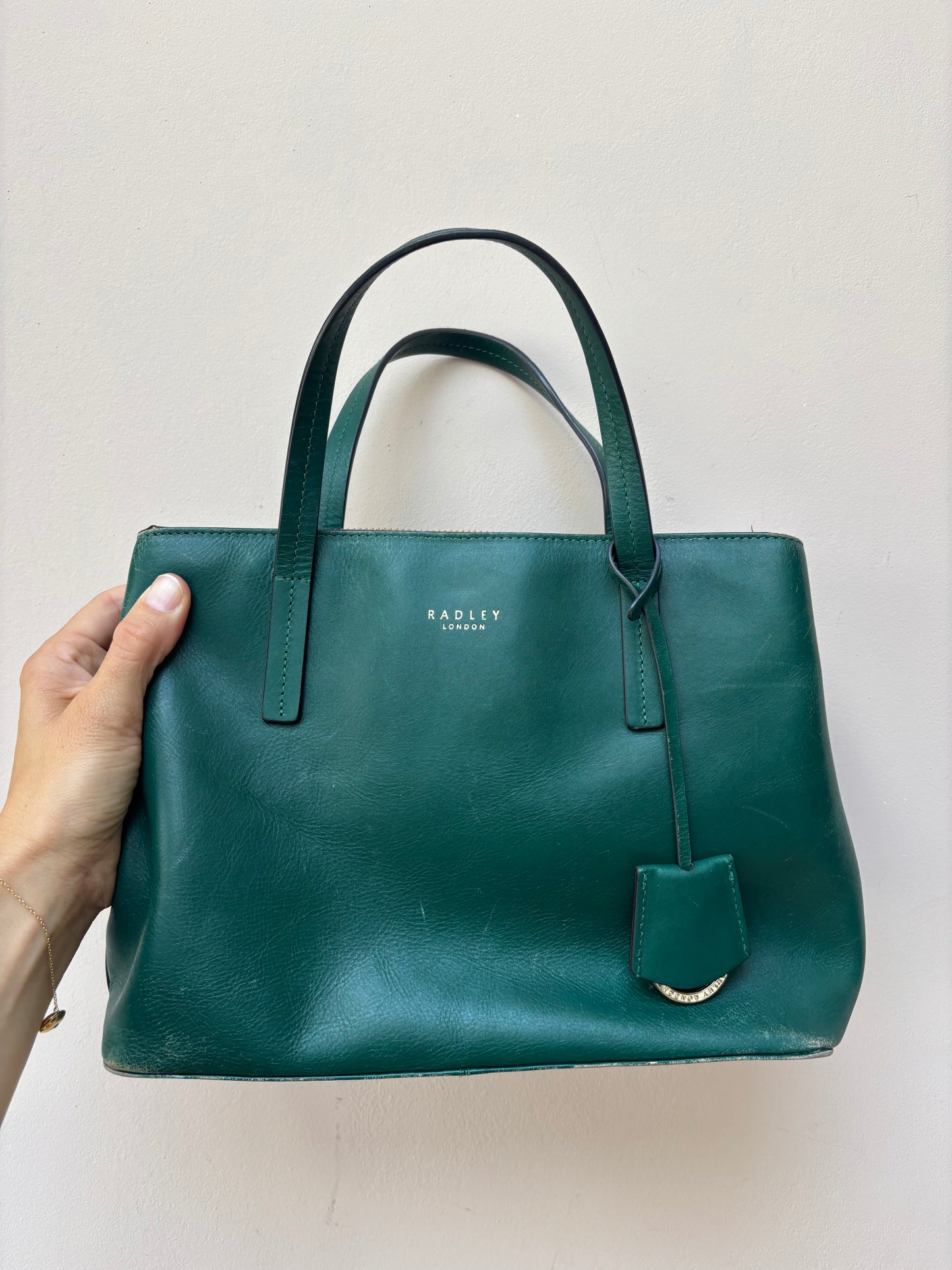 Green leather Radley bag