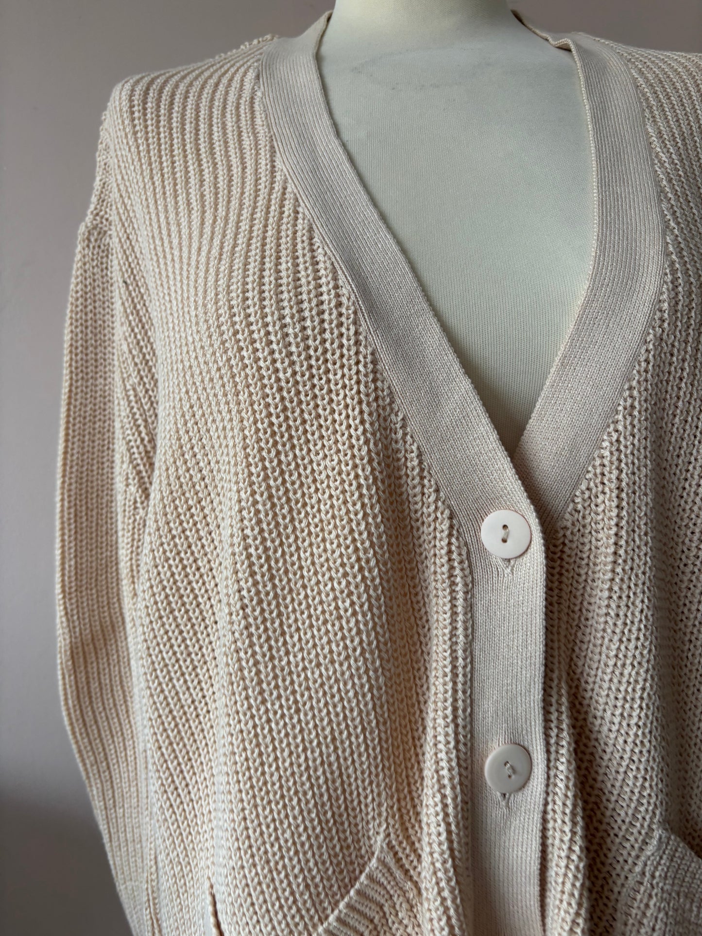 Beige cotton cardigan size S/M