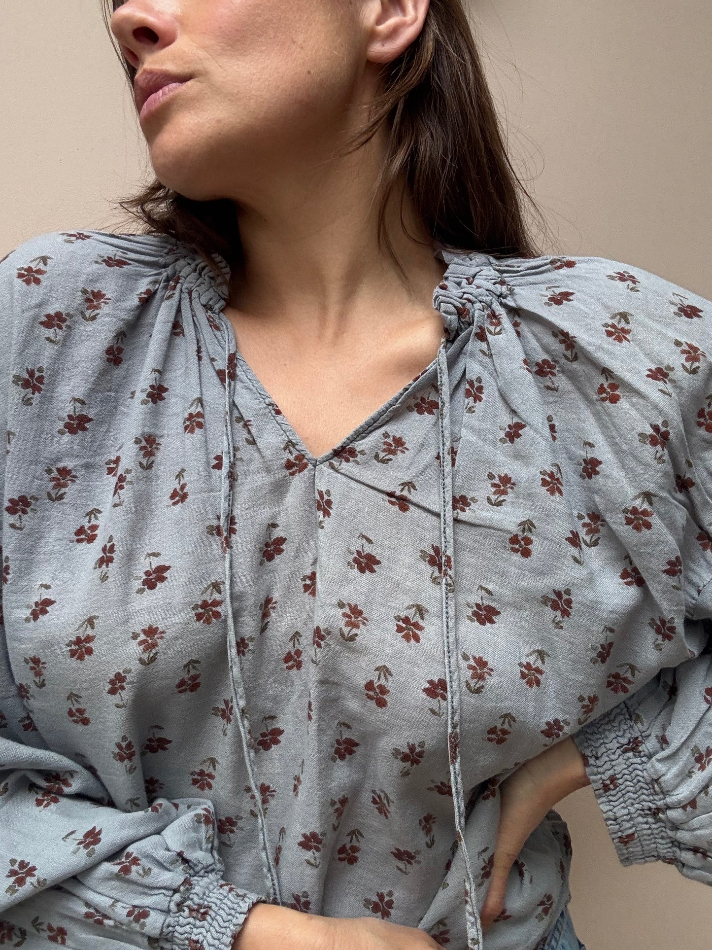 The New Society floral cotton blouse size Medium