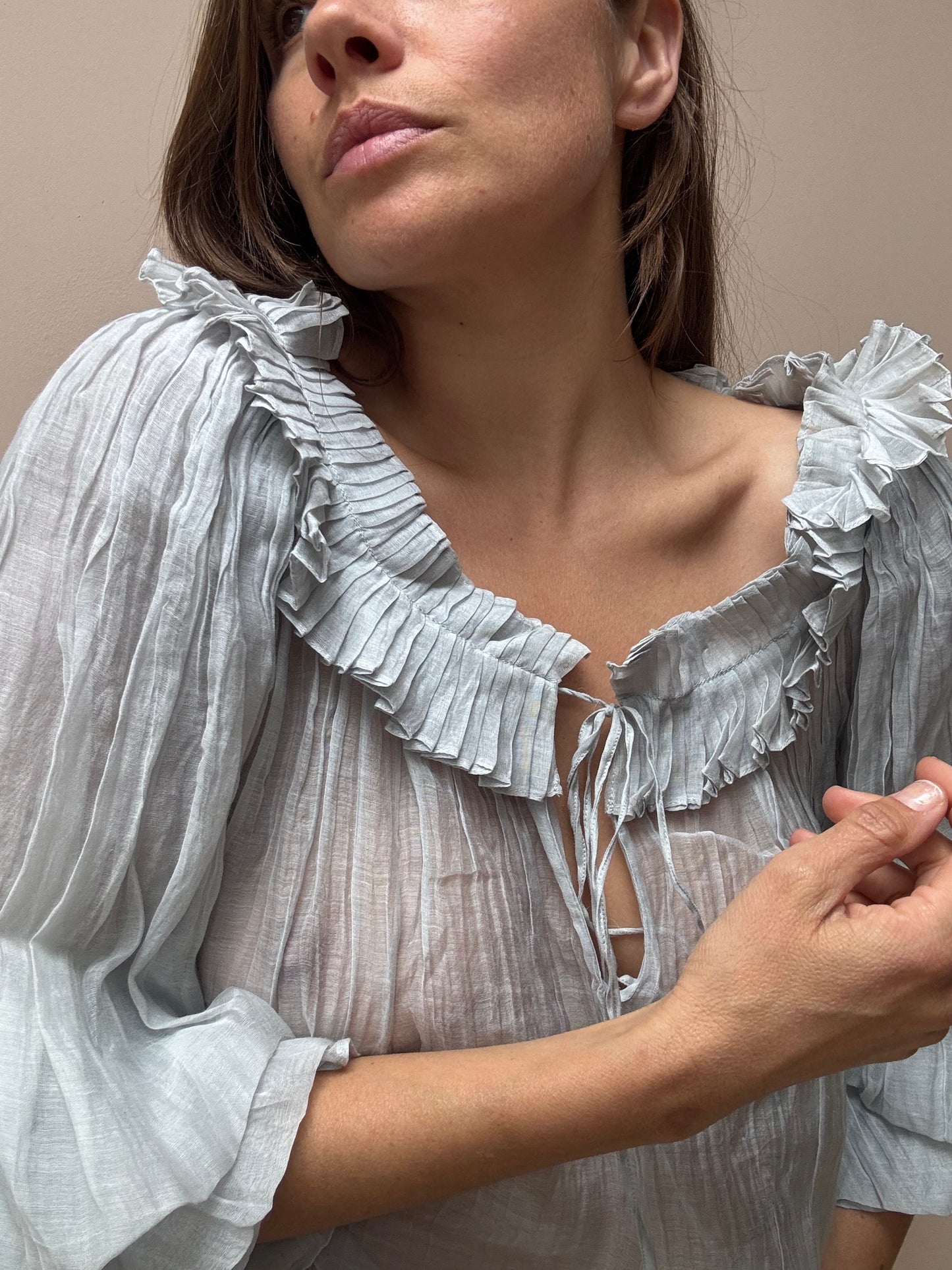 Thierry Colson silk cotton mix blouse size Small