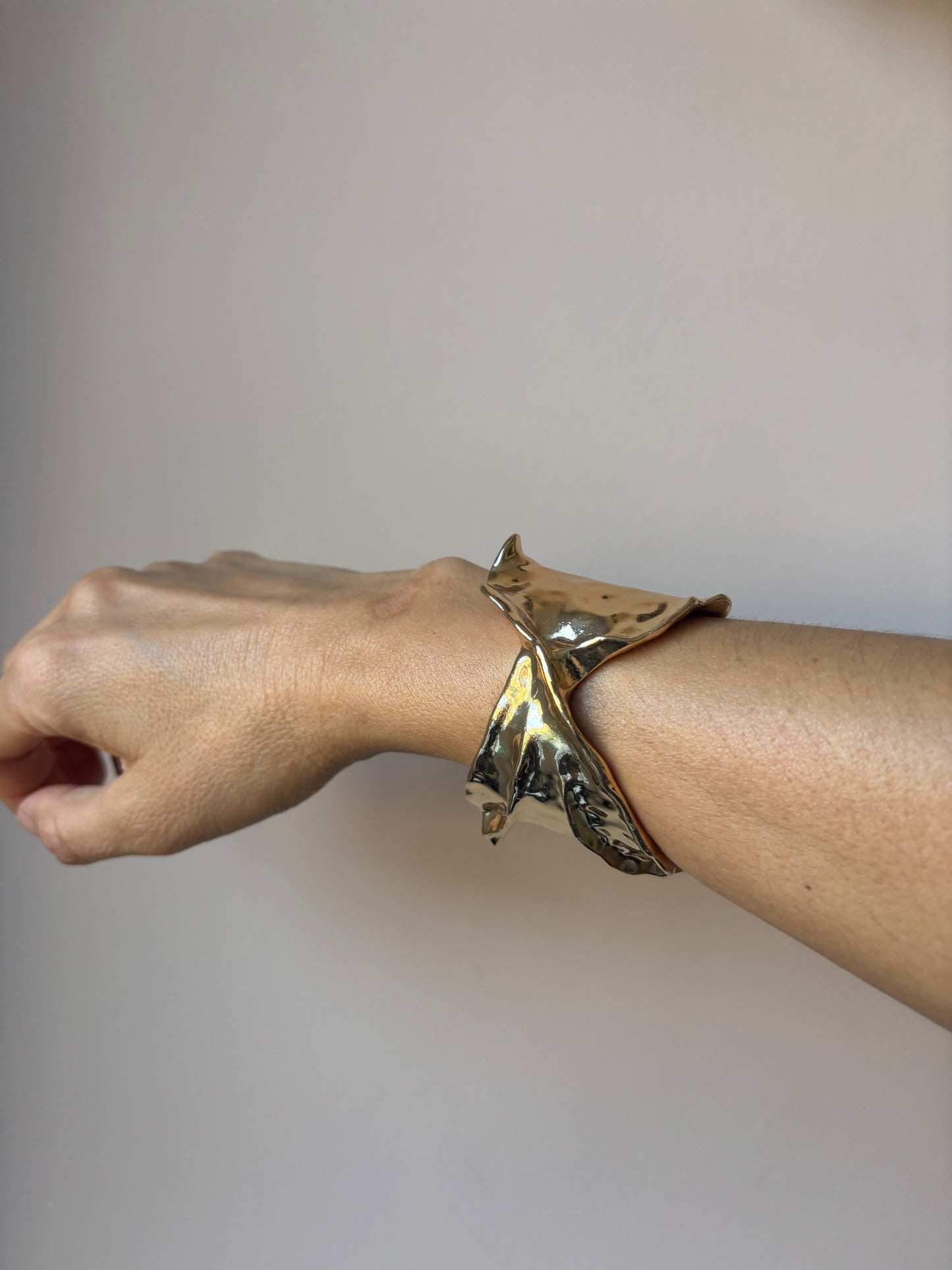 Heavy gold cuff bracelet