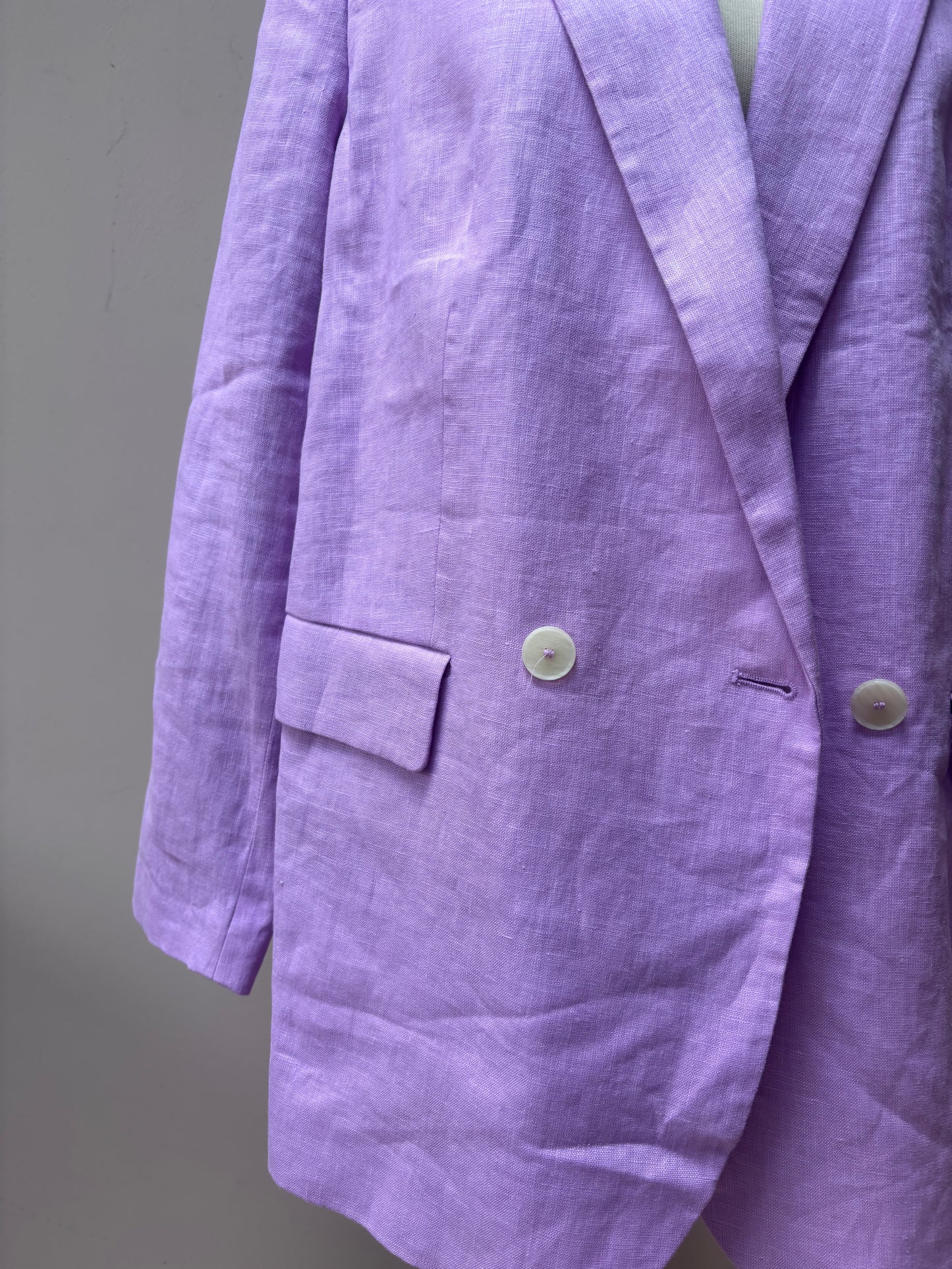 Lilac 100% linen blacker size 14/16
