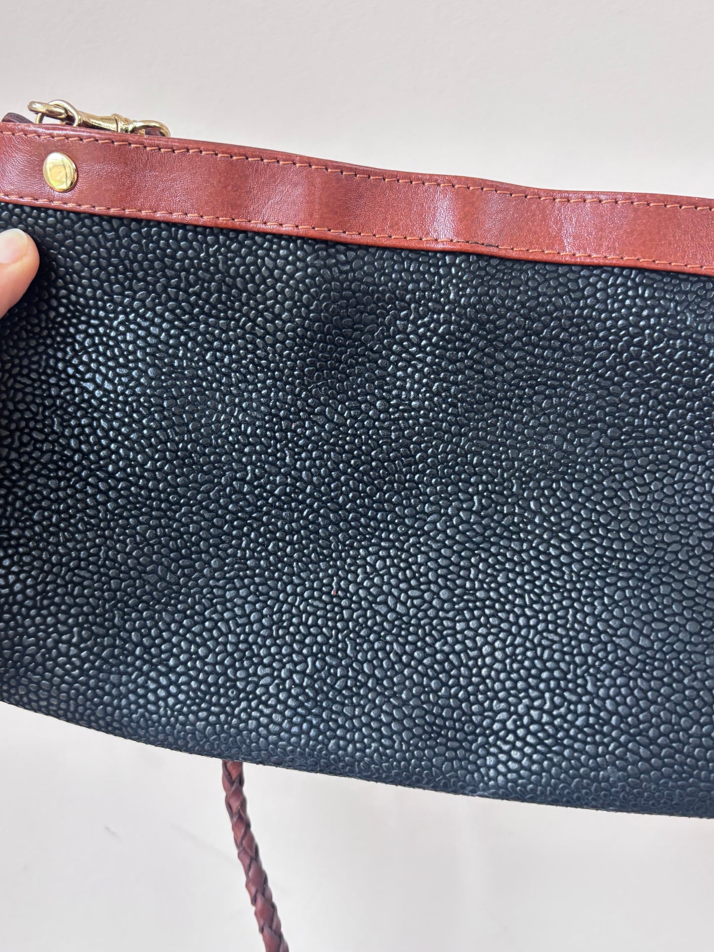 Small vintage scotch grain leather bag