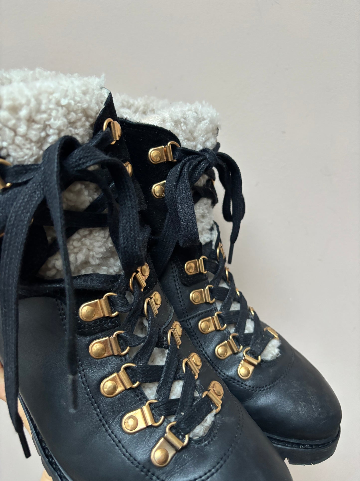 Anonymous Copenhagen black fleece lined leather boots size 41 (UK8)