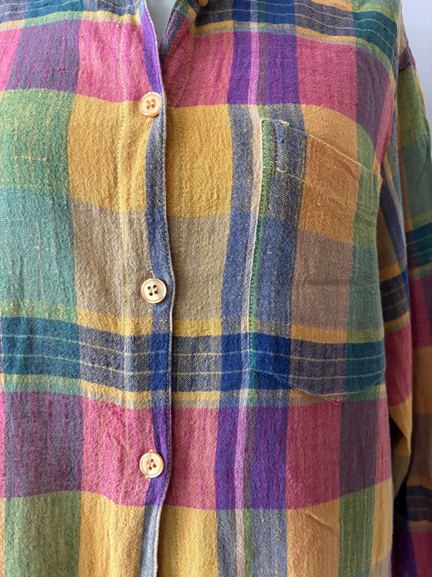 Vintage 100% cotton colourful shirt size 12/14