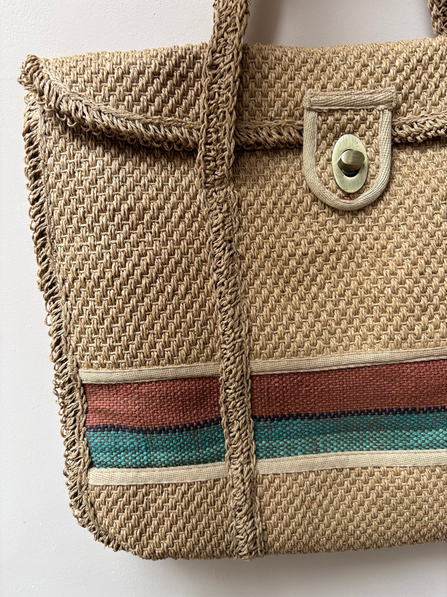 Hand woven raffia bag