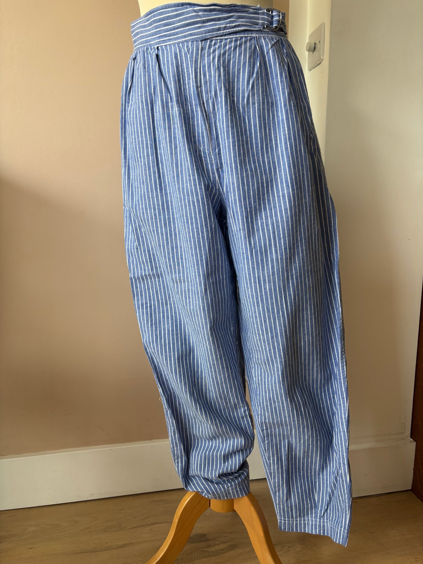 Vintage 100% cotton striped trousers size 8/10