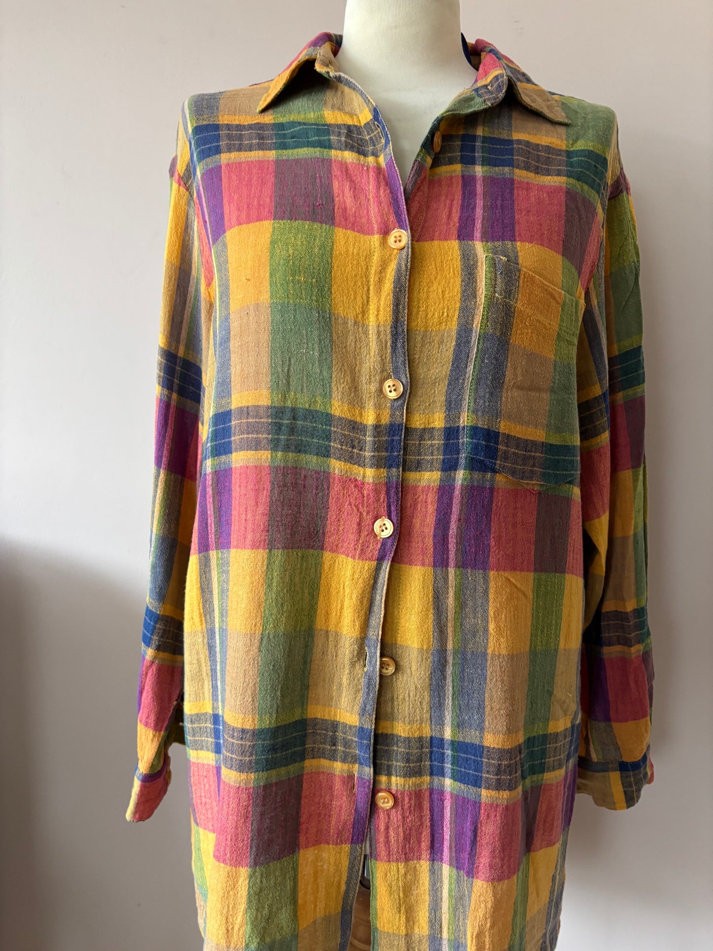 Vintage 100% cotton colourful shirt size 12/14