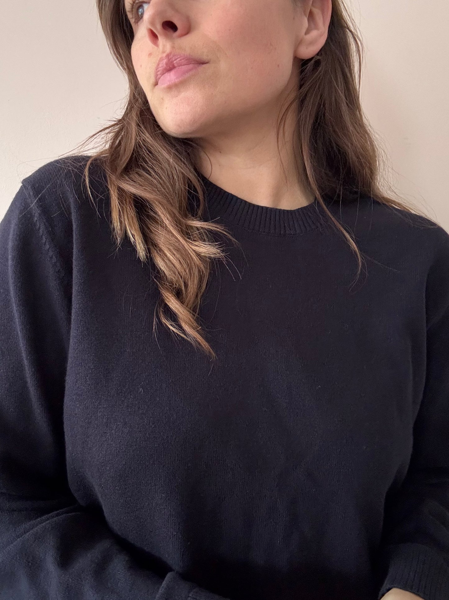 Navy cotton and wool mix jumper size Large