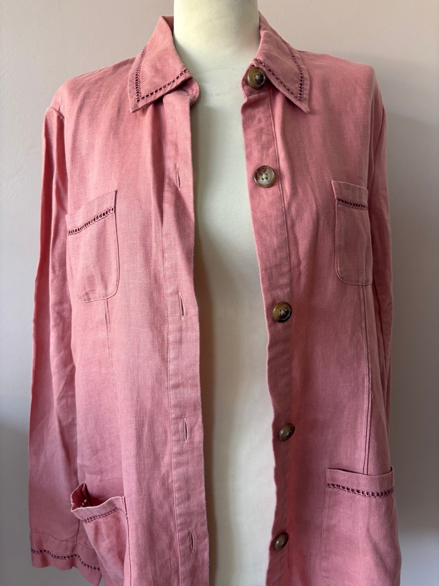 Orvis 100% linen dusky pink jacket size 12-16 ish (size Large)