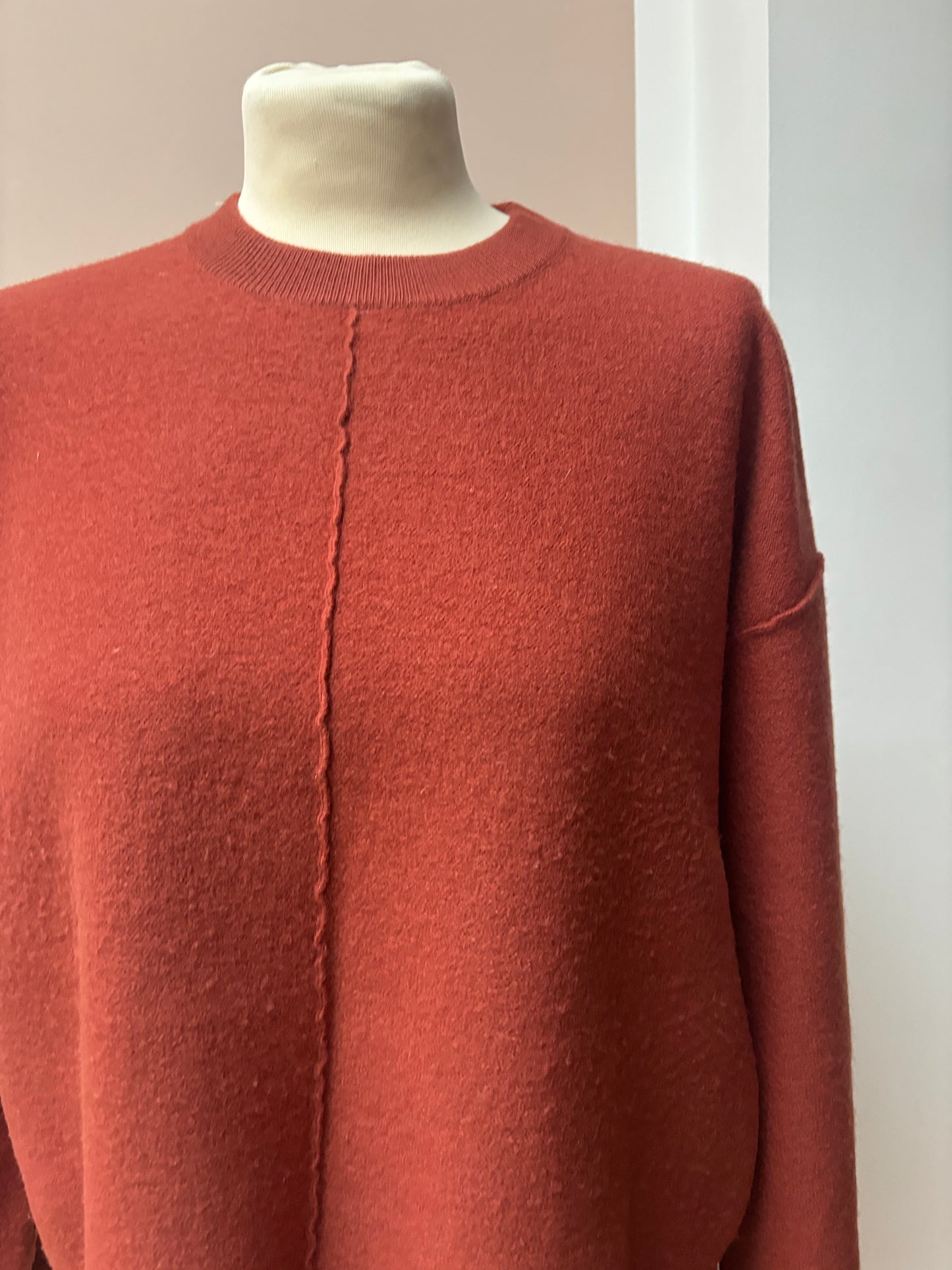 Rust 100% merino wool jumper size Medium