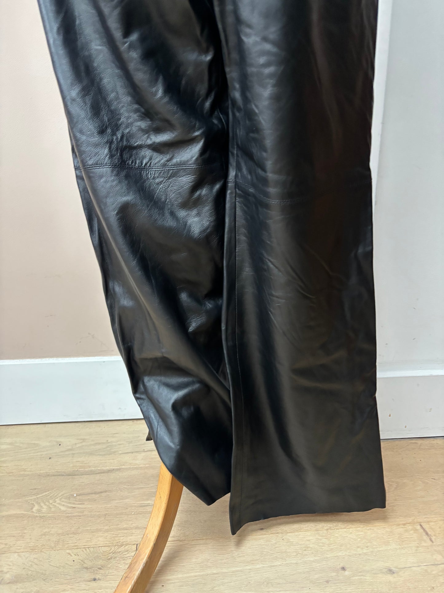 Black leather trousers size 10/12