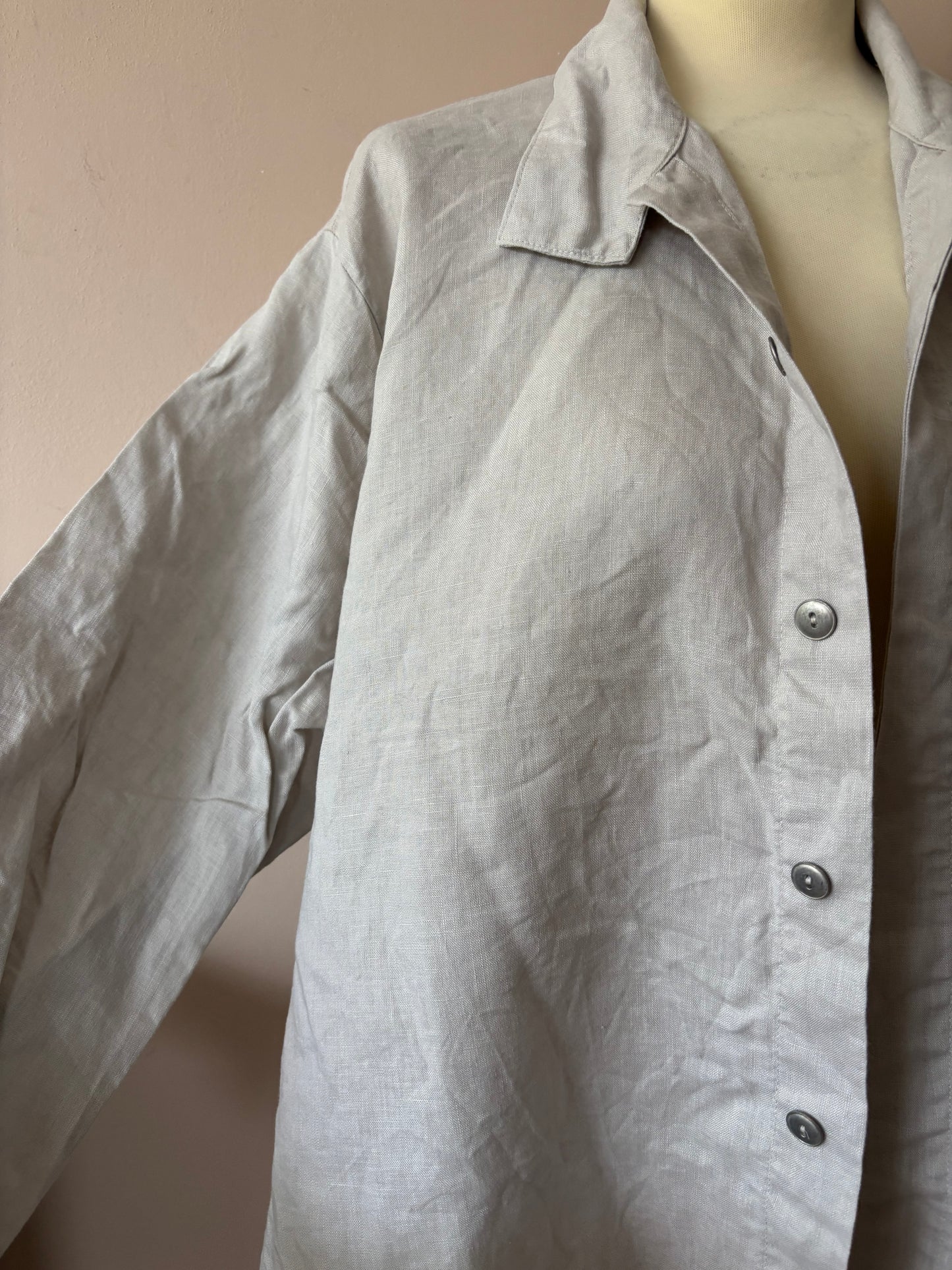 100% linen oversized shirt stone colour one size