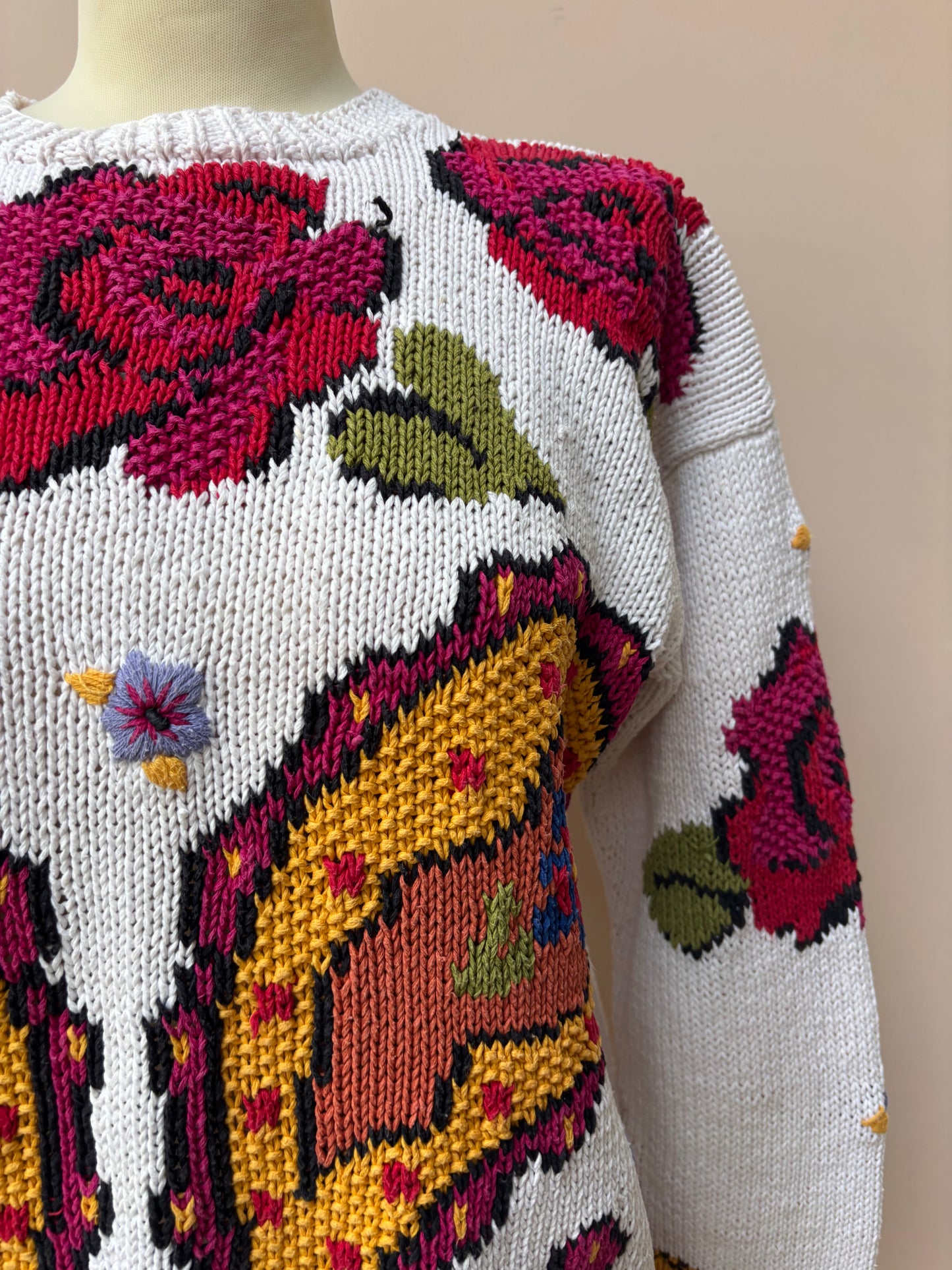 Vintage cotton ramie jumper size Small