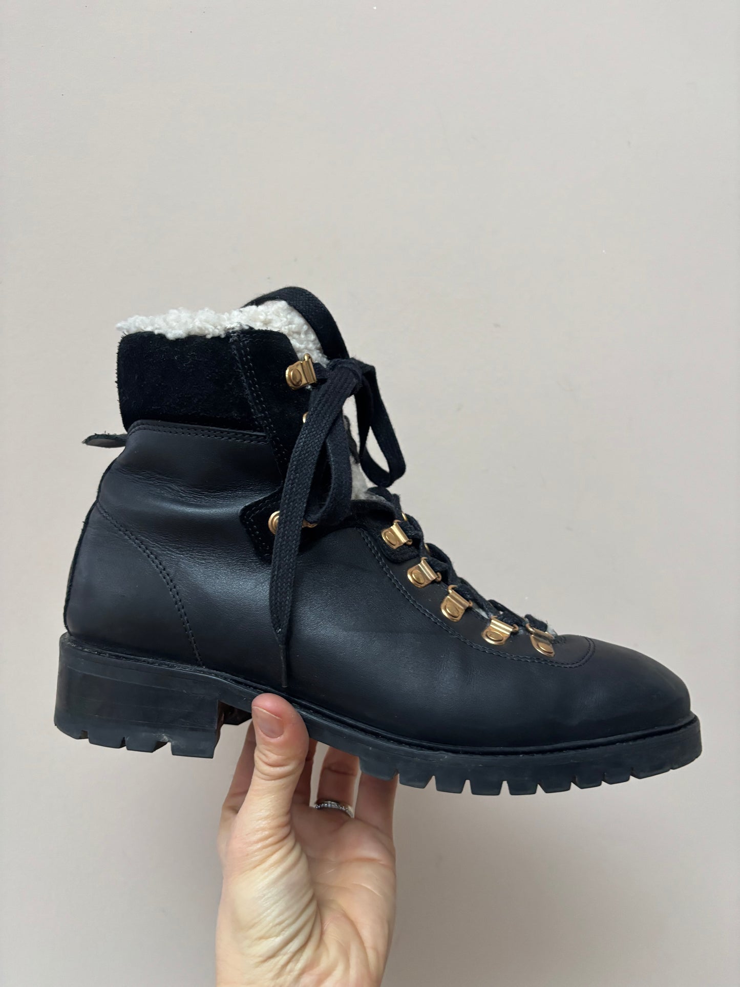 Anonymous Copenhagen black fleece lined leather boots size 41 (UK8)