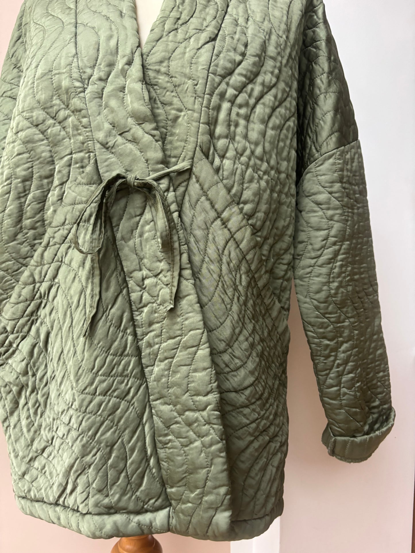 Vintage green quilted jacket size 8/12