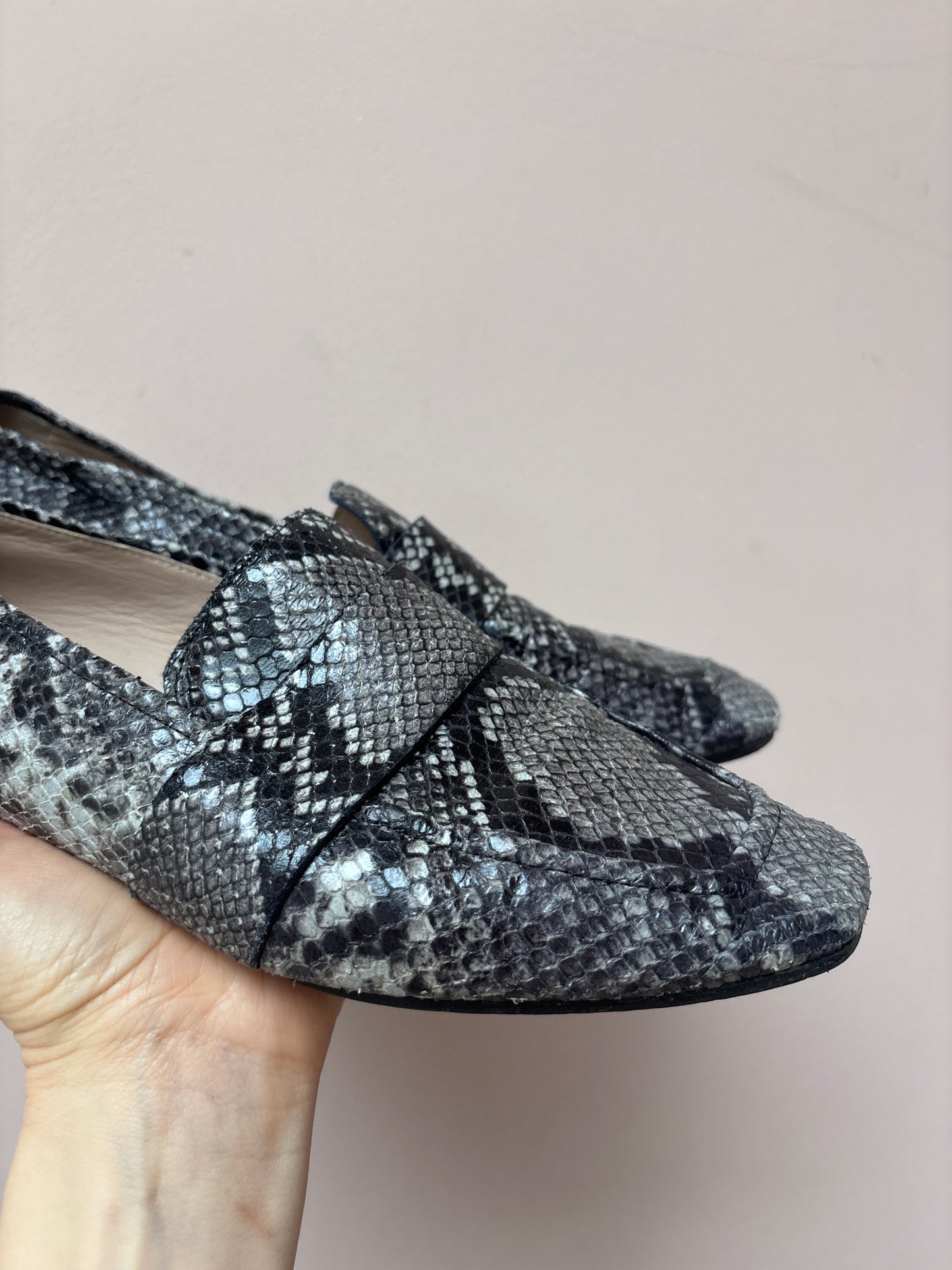 Animal print leather flats size 5