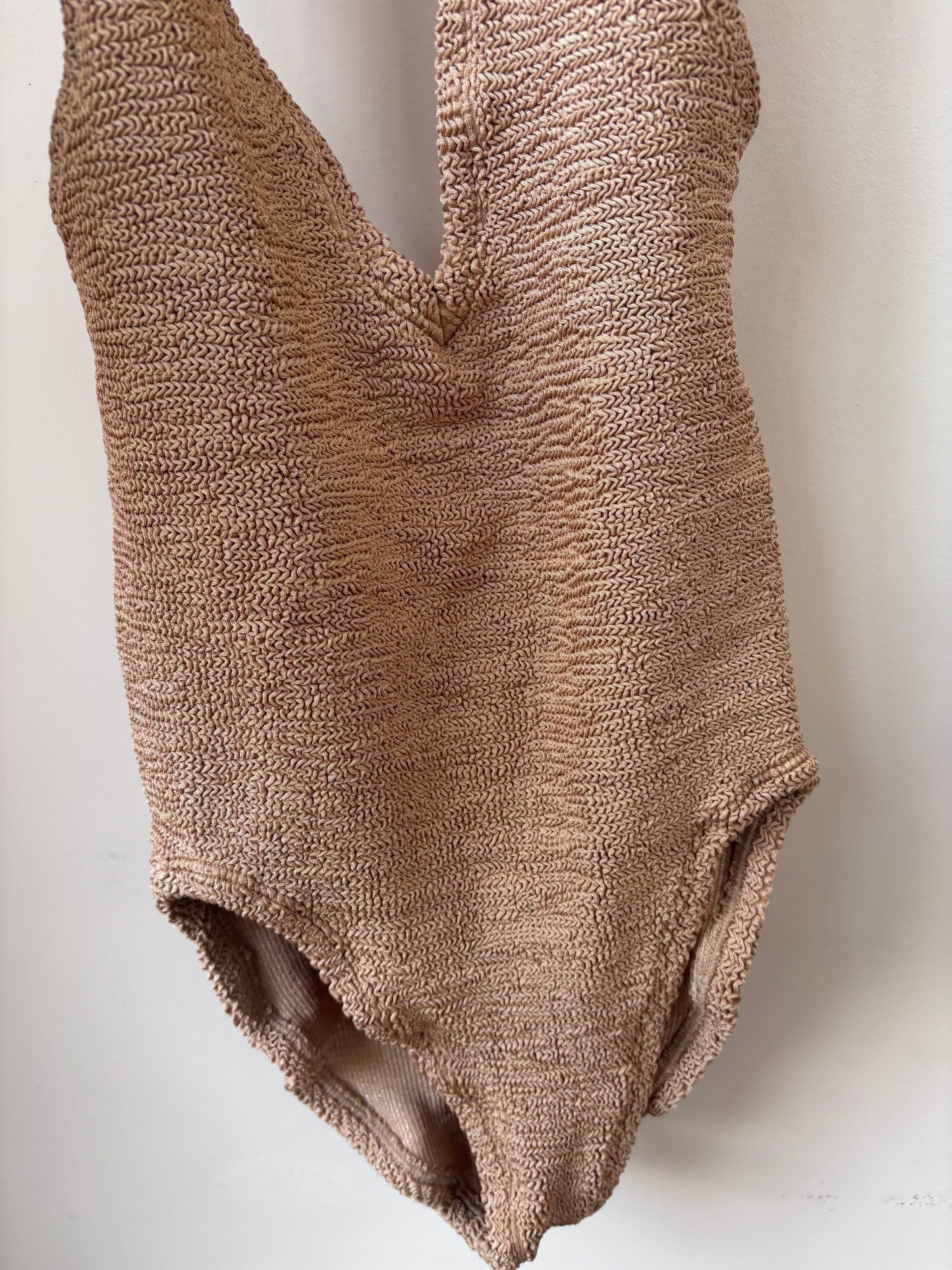 Hunza G brown swimsuit one size