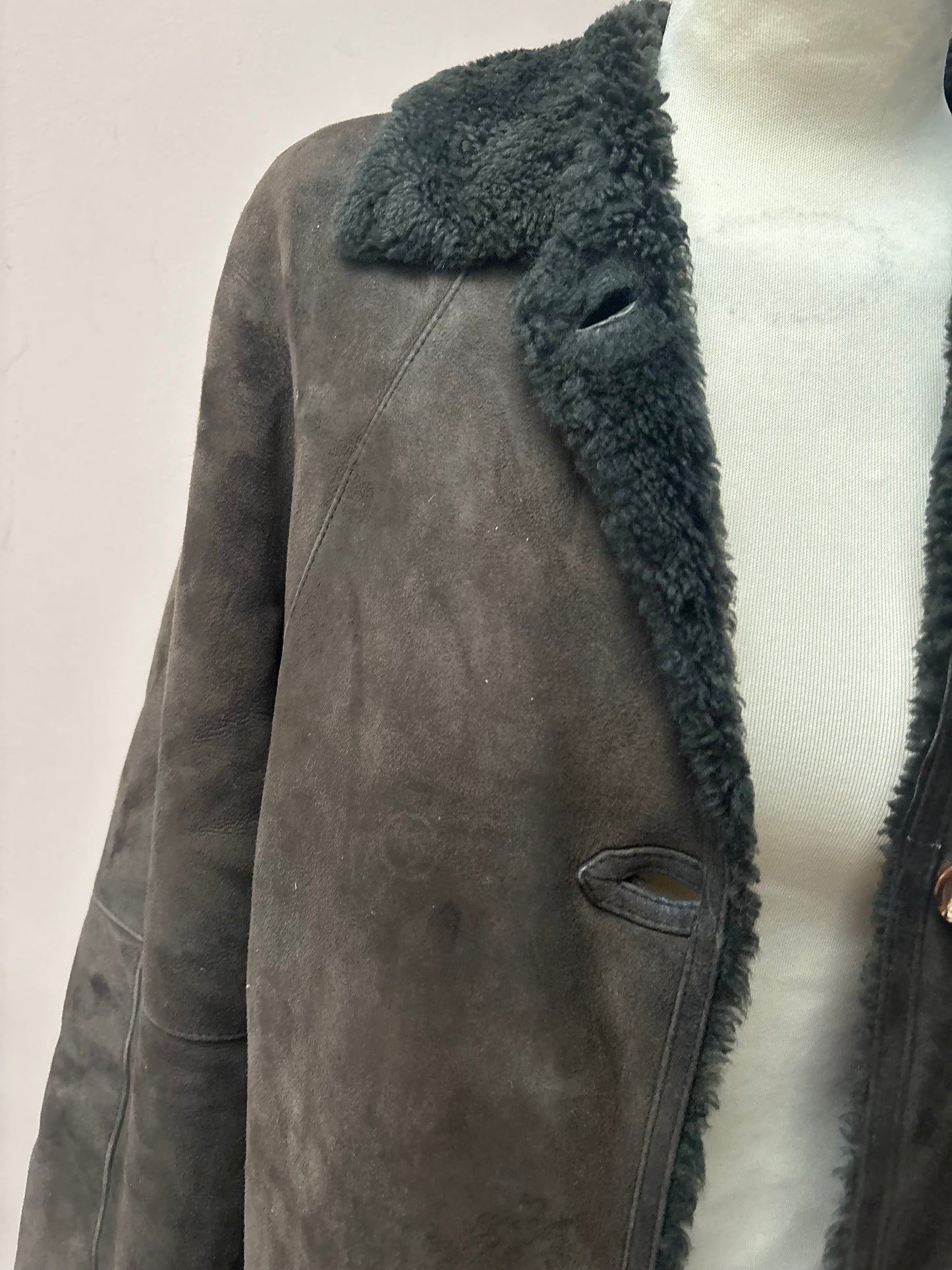 Suede shearling brown jacket size 8-12