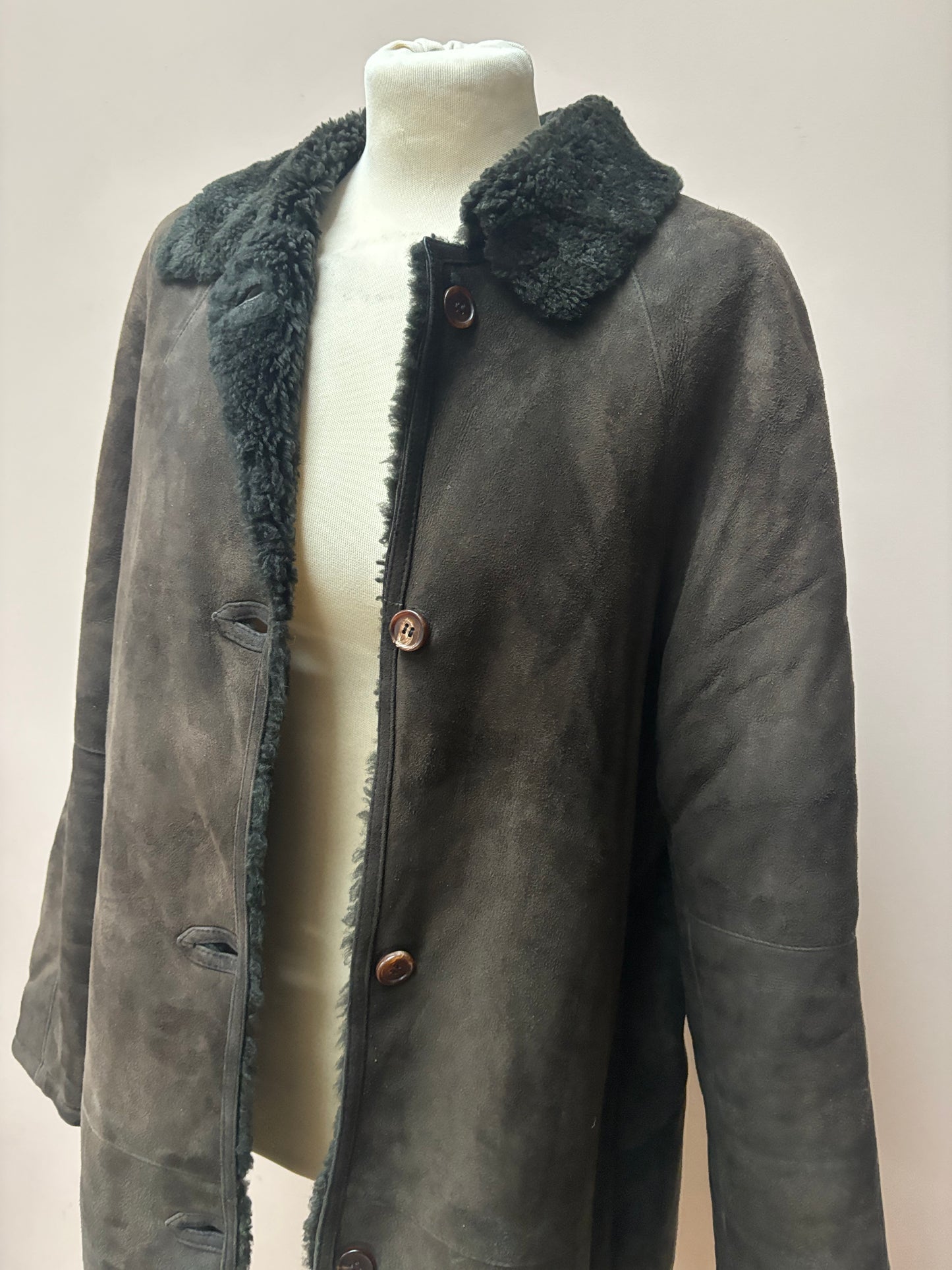 Suede shearling brown jacket size 8-12