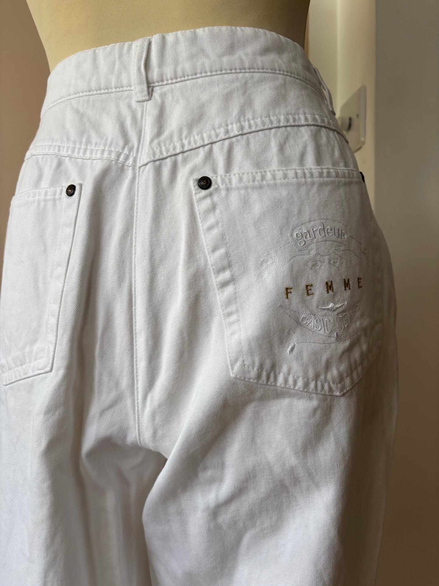 Vintage white 100% cotton jeans size 12