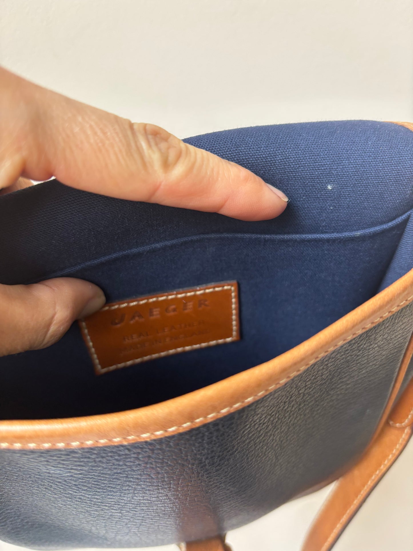 Vintage Jaeger scotch grain leather shoulder bag