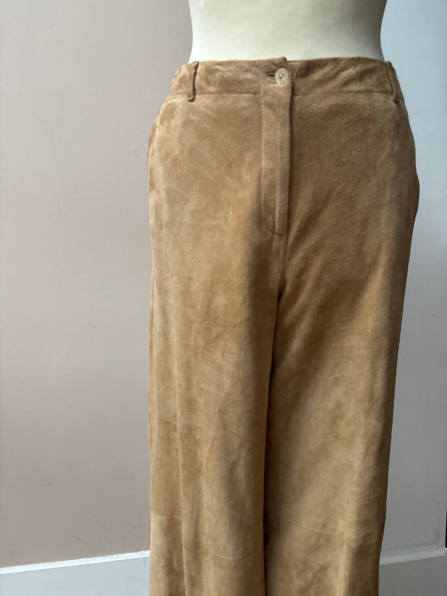 Beige suede trousers size 12