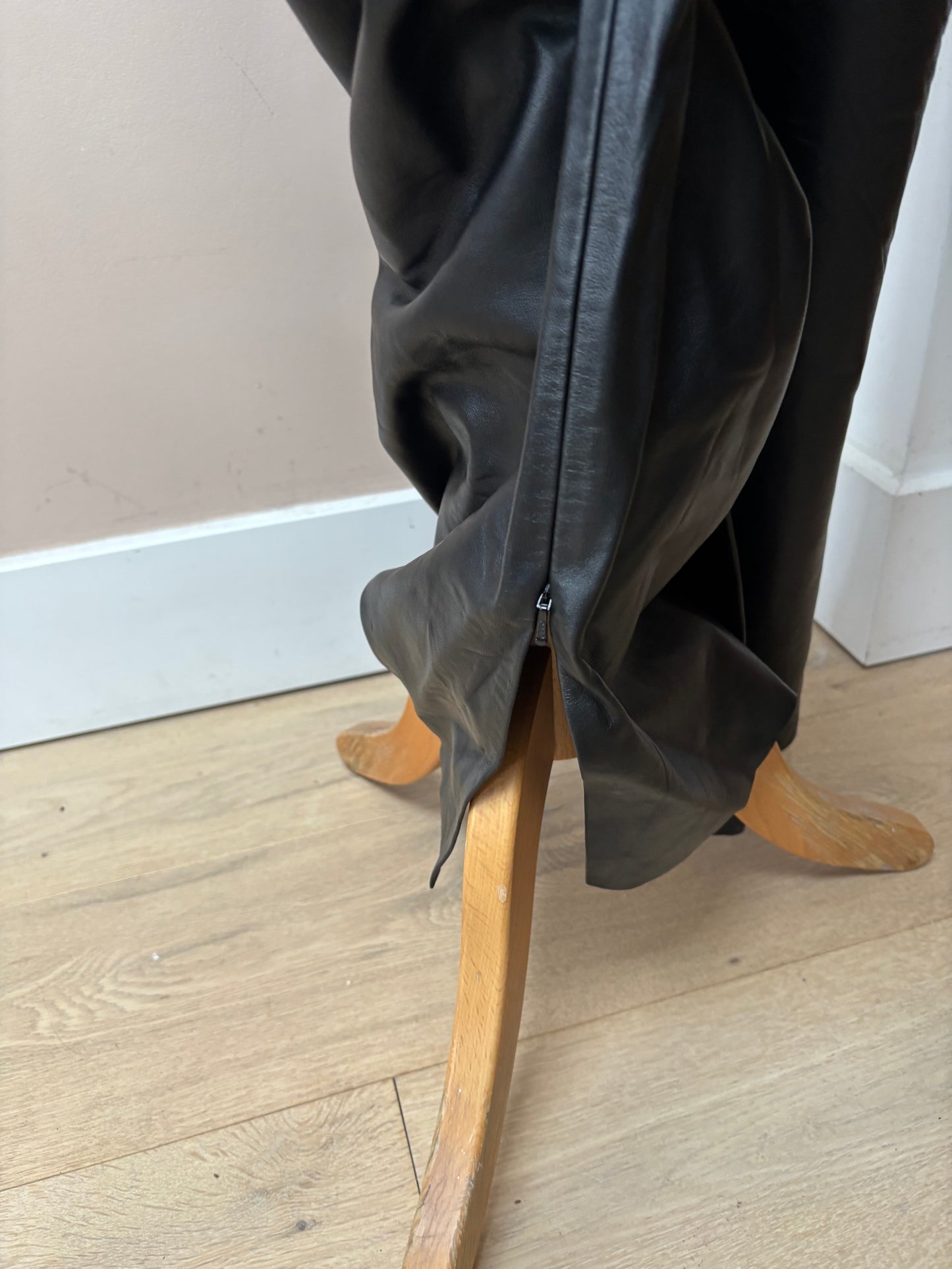 Black leather trousers size 10/12