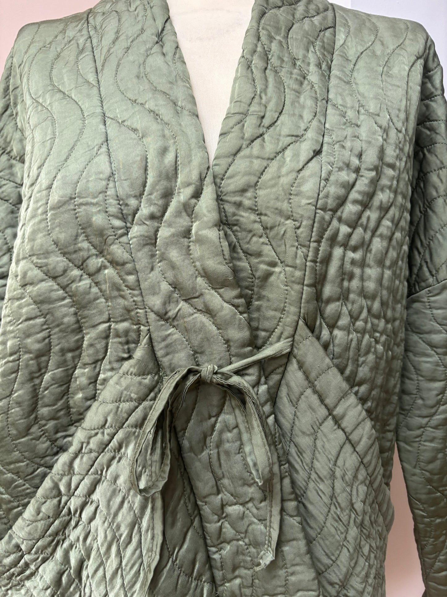 Vintage green quilted jacket size 8/12
