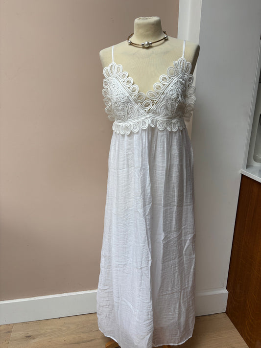 White bralette style strappy dress size Medium