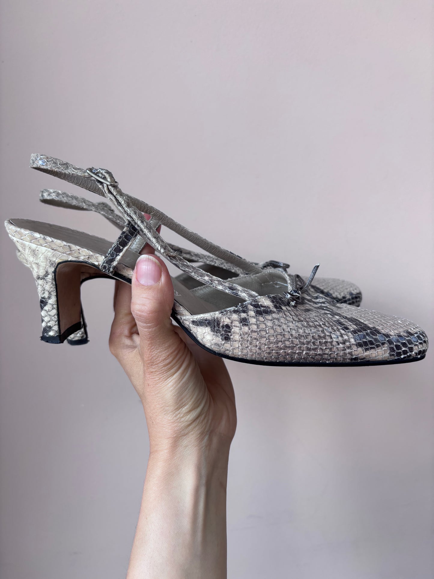 Russell & Bromley snakeskin heels size 5/6