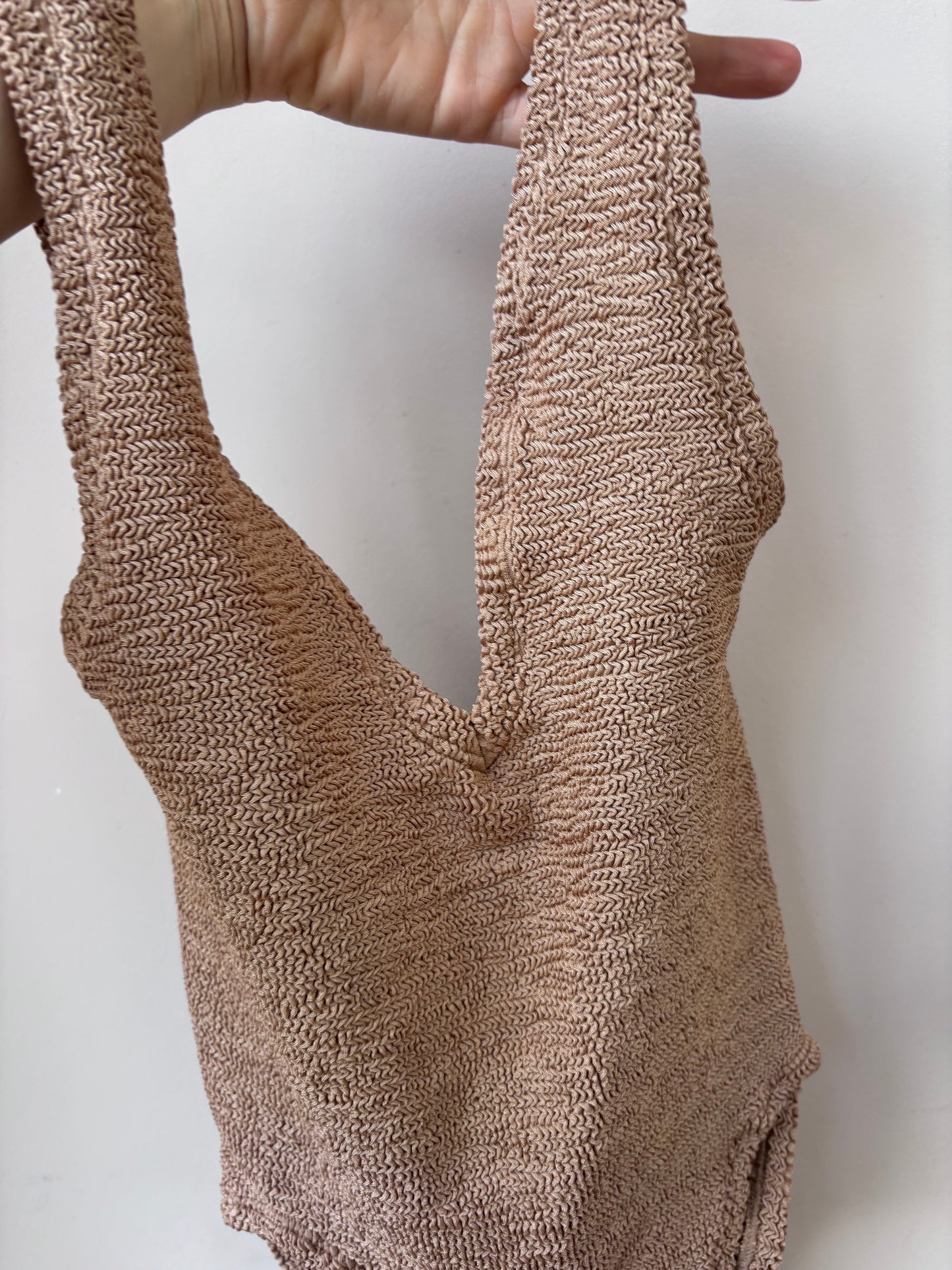 Hunza G brown swimsuit one size