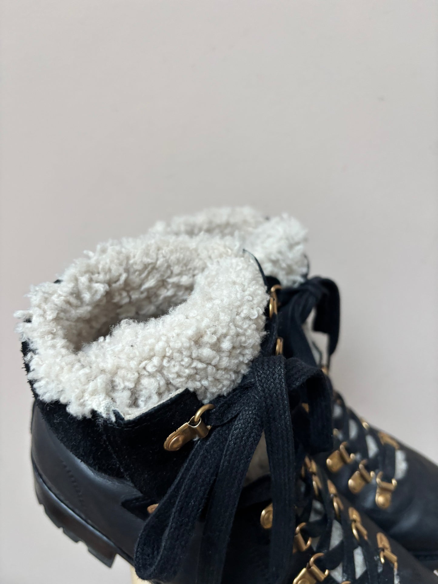 Anonymous Copenhagen black fleece lined leather boots size 41 (UK8)