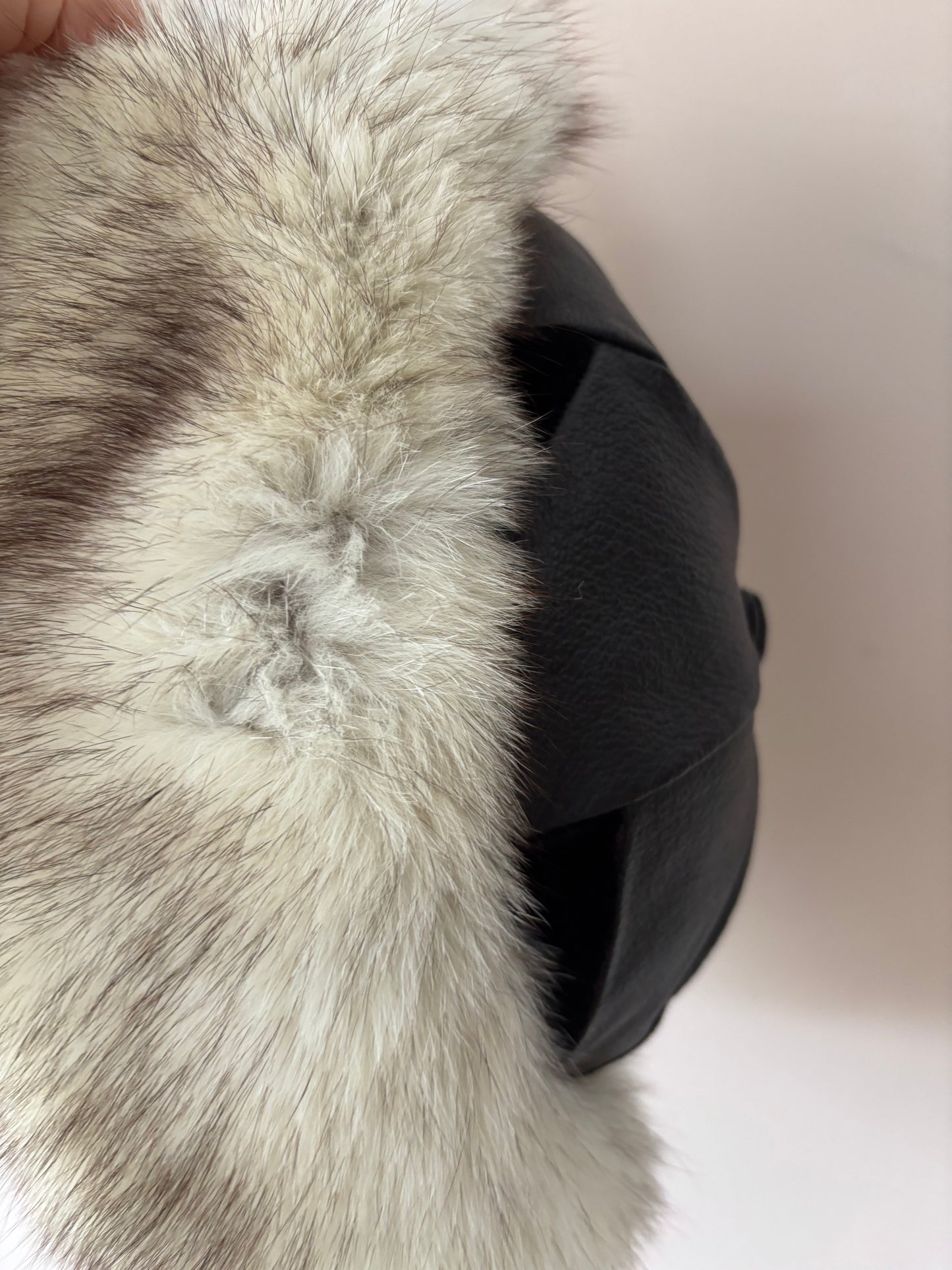 Vintage leather fur hat