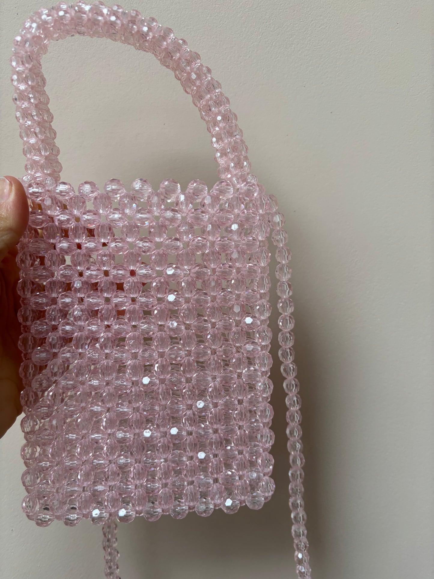Pink beaded bag