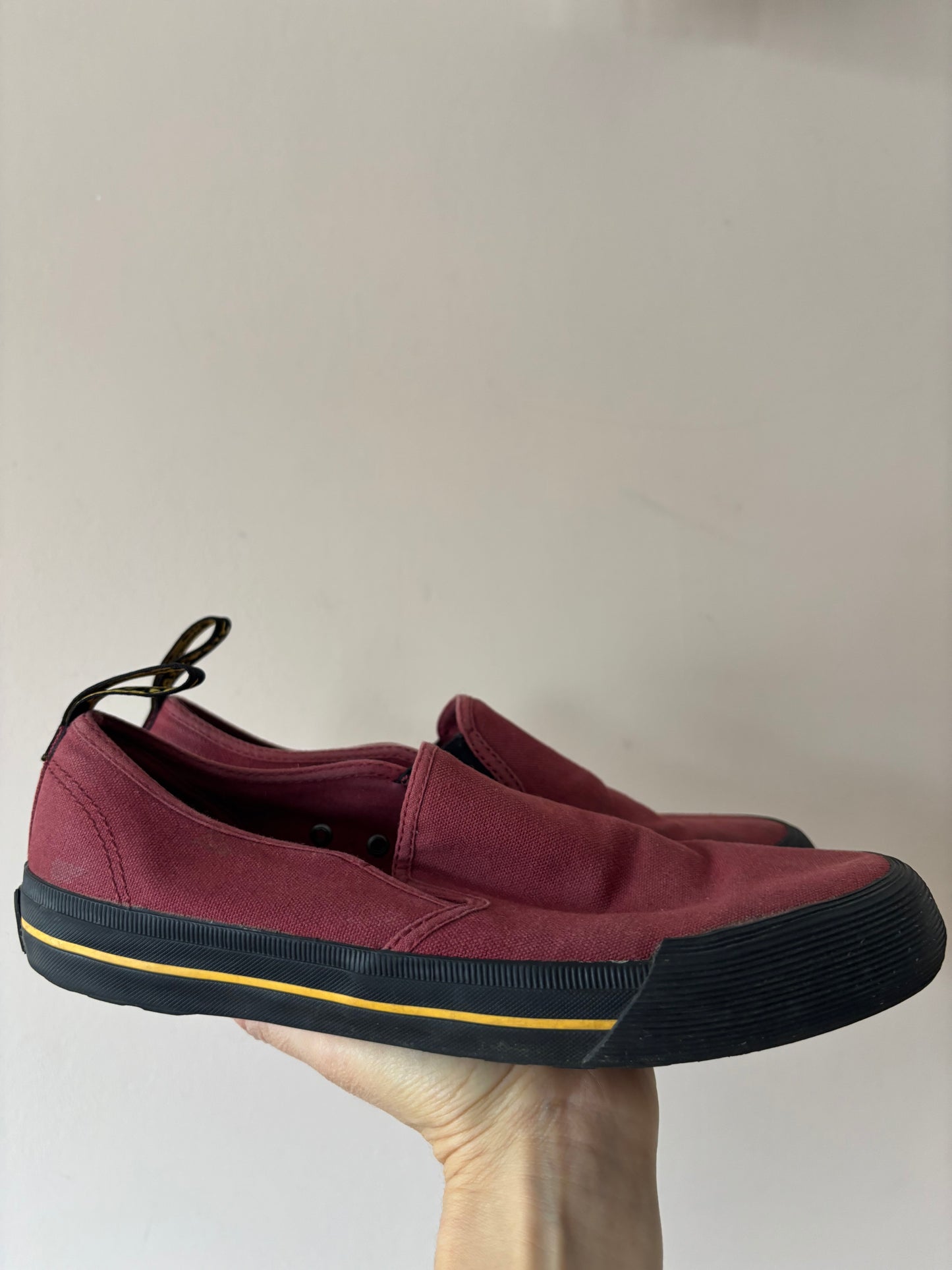 Cherry red canvas Dr Martens shoes size UK6