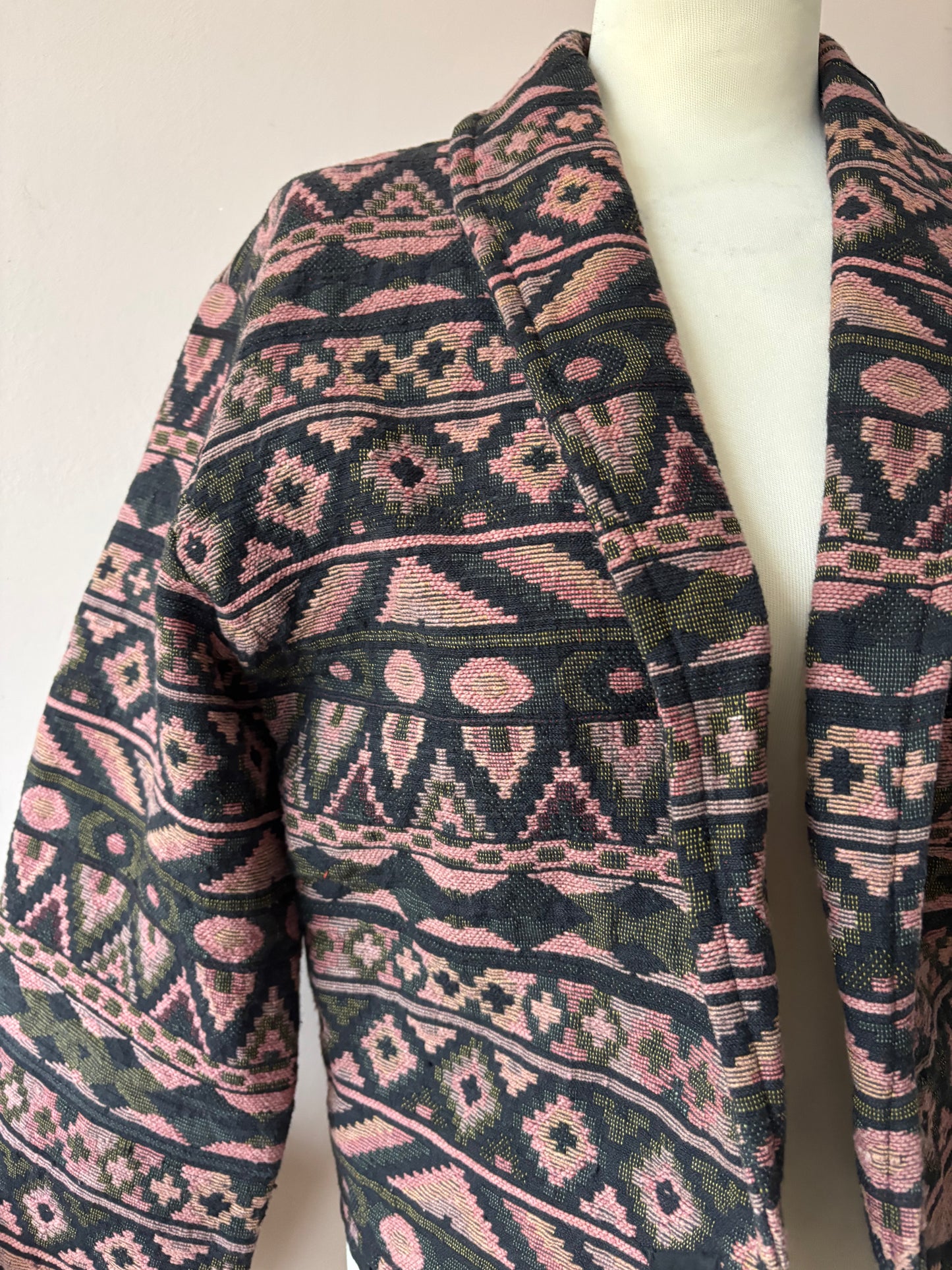 Vintage 100% cotton woven cropped jacket size 12/14