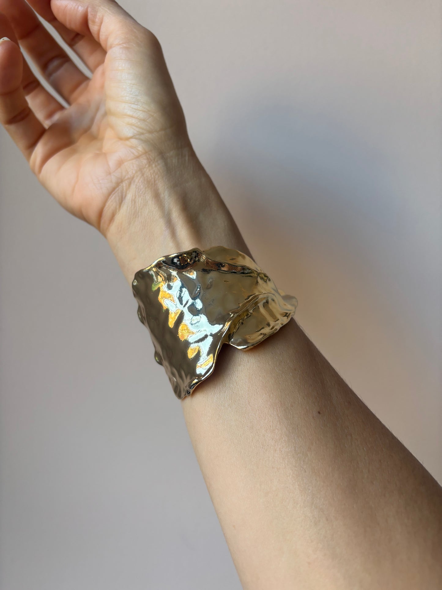Heavy gold cuff bracelet