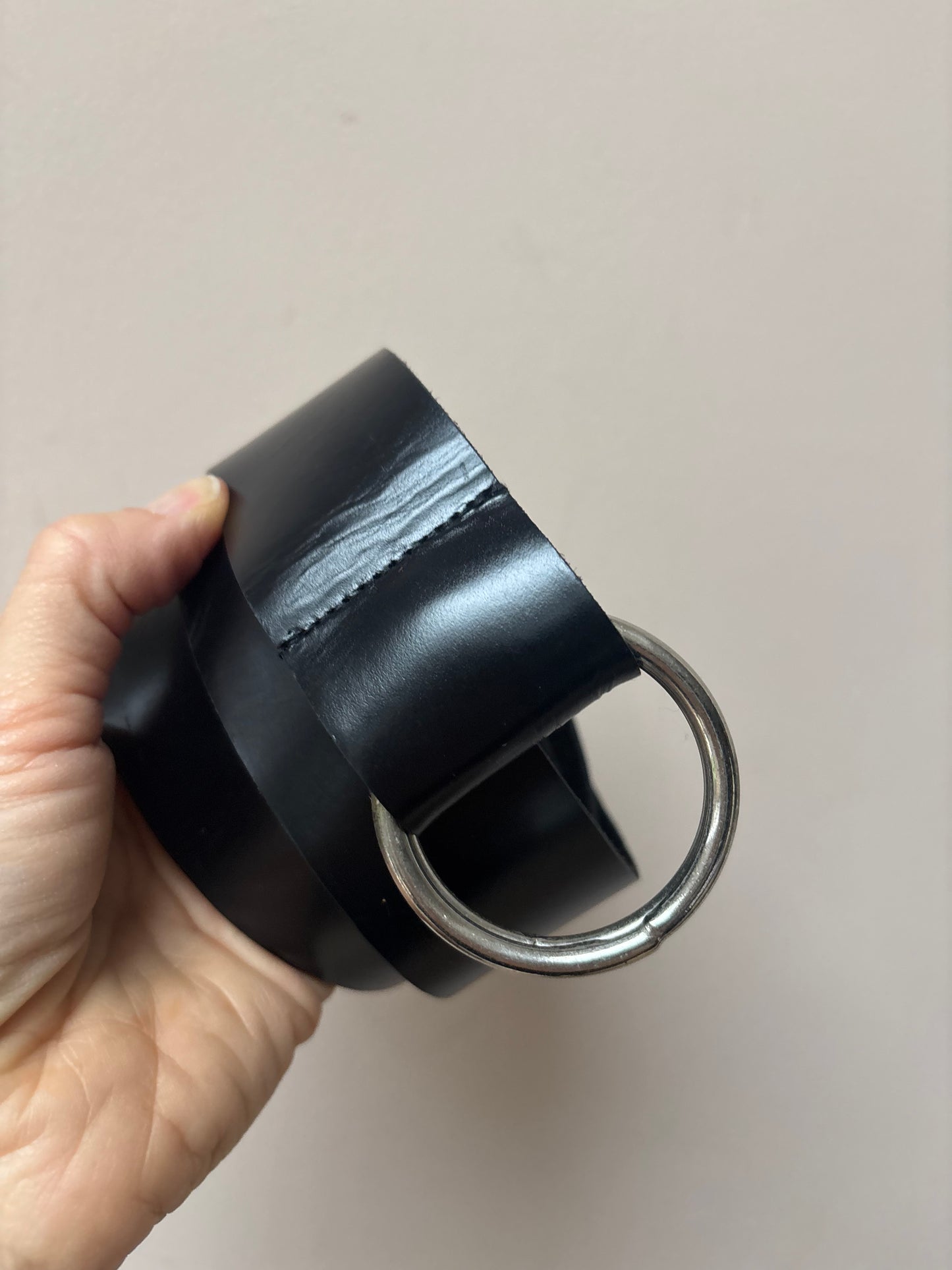 Black leather adjustable belt size medium