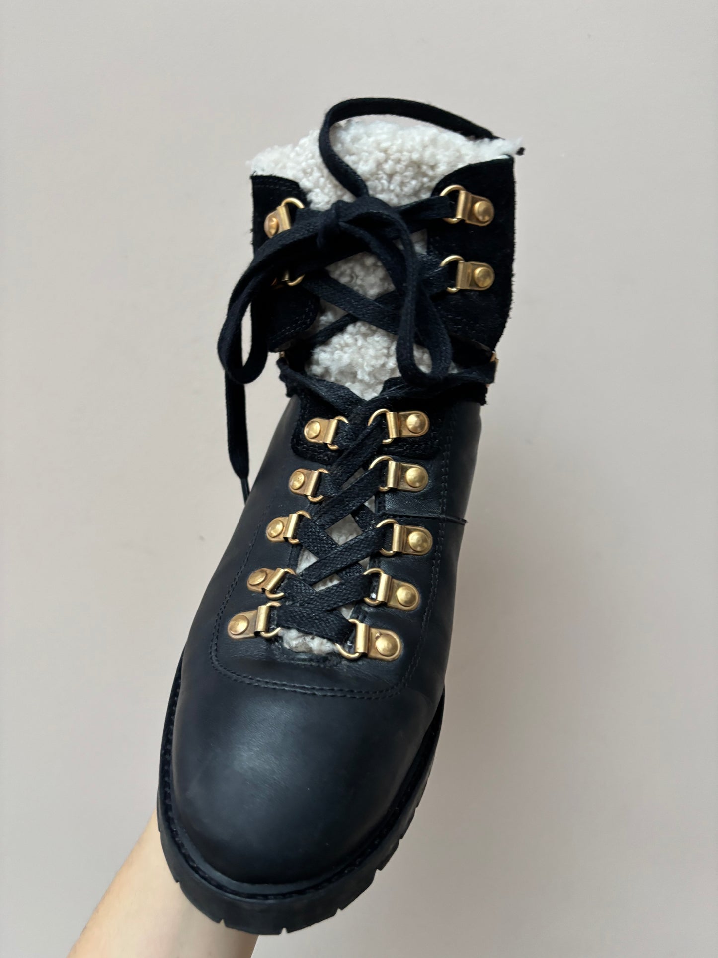 Anonymous Copenhagen black fleece lined leather boots size 41 (UK8)