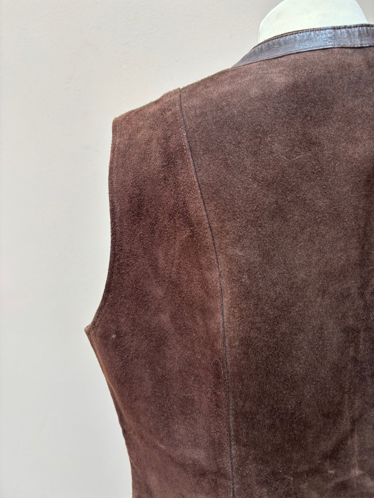 Vintage brown suede waistcoat size Medium